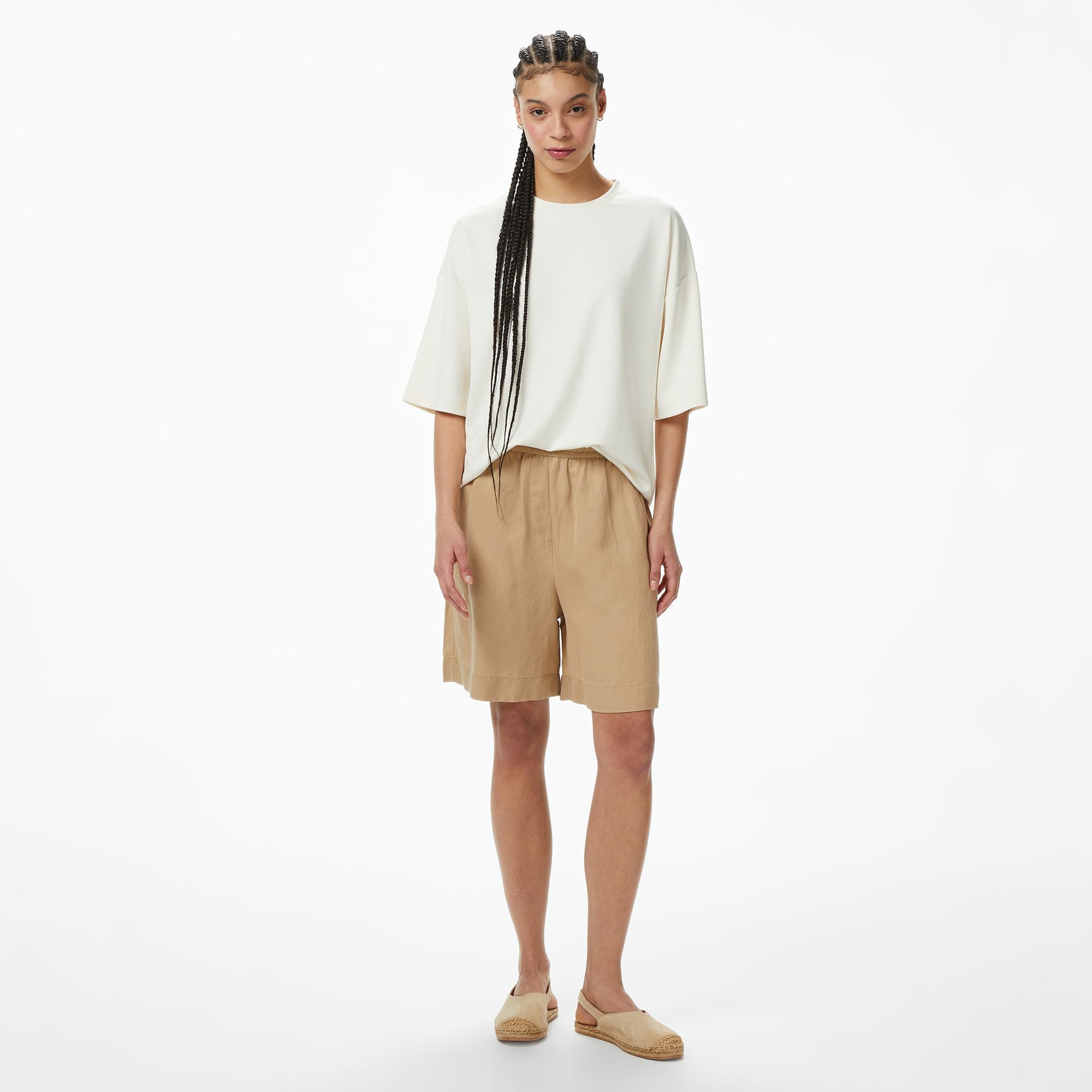 Nautica Kadın Krem Slim Fit T-Shirt