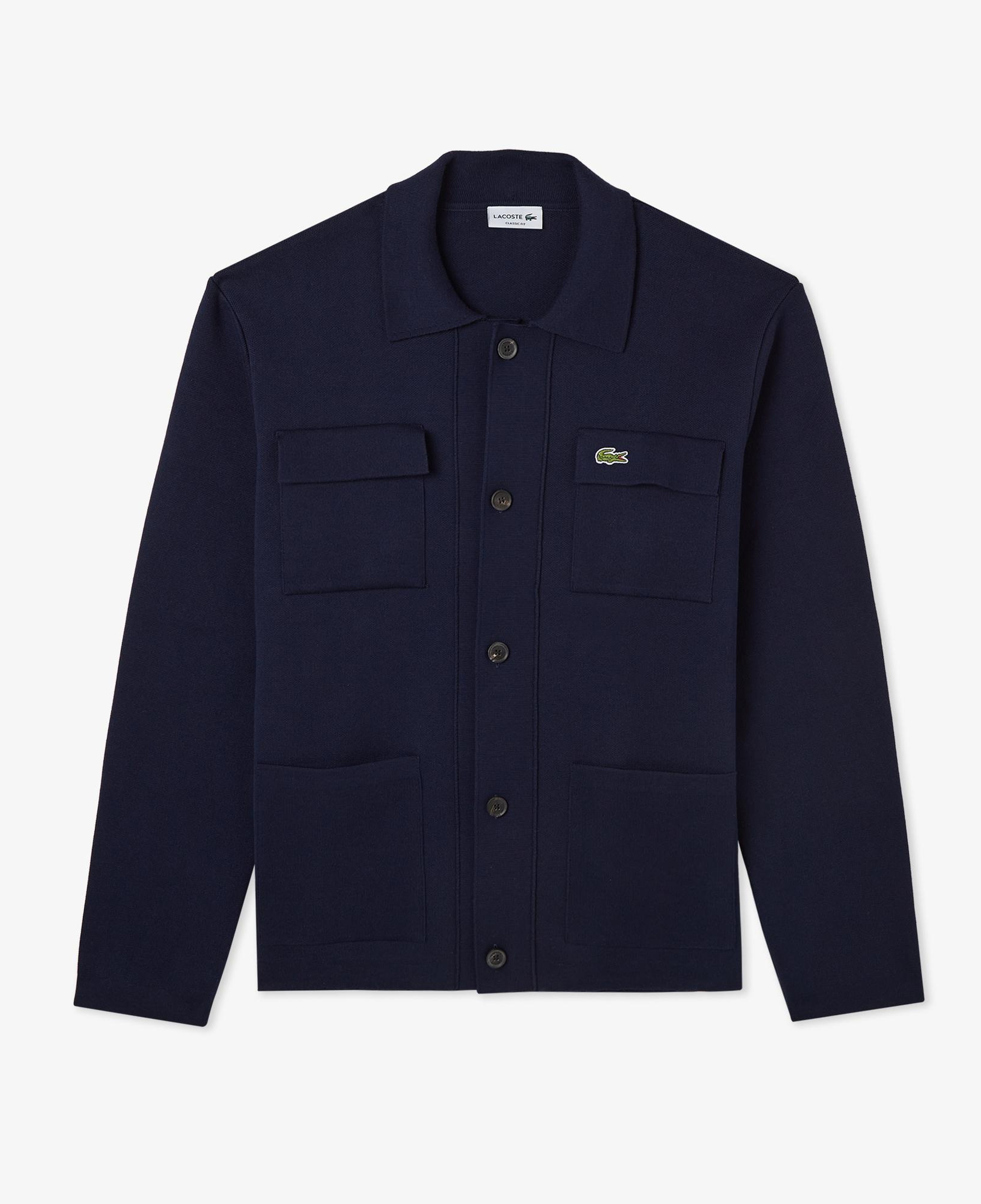 Lacoste Erkek Classic Fit Polo Yaka Lacivert Ceket