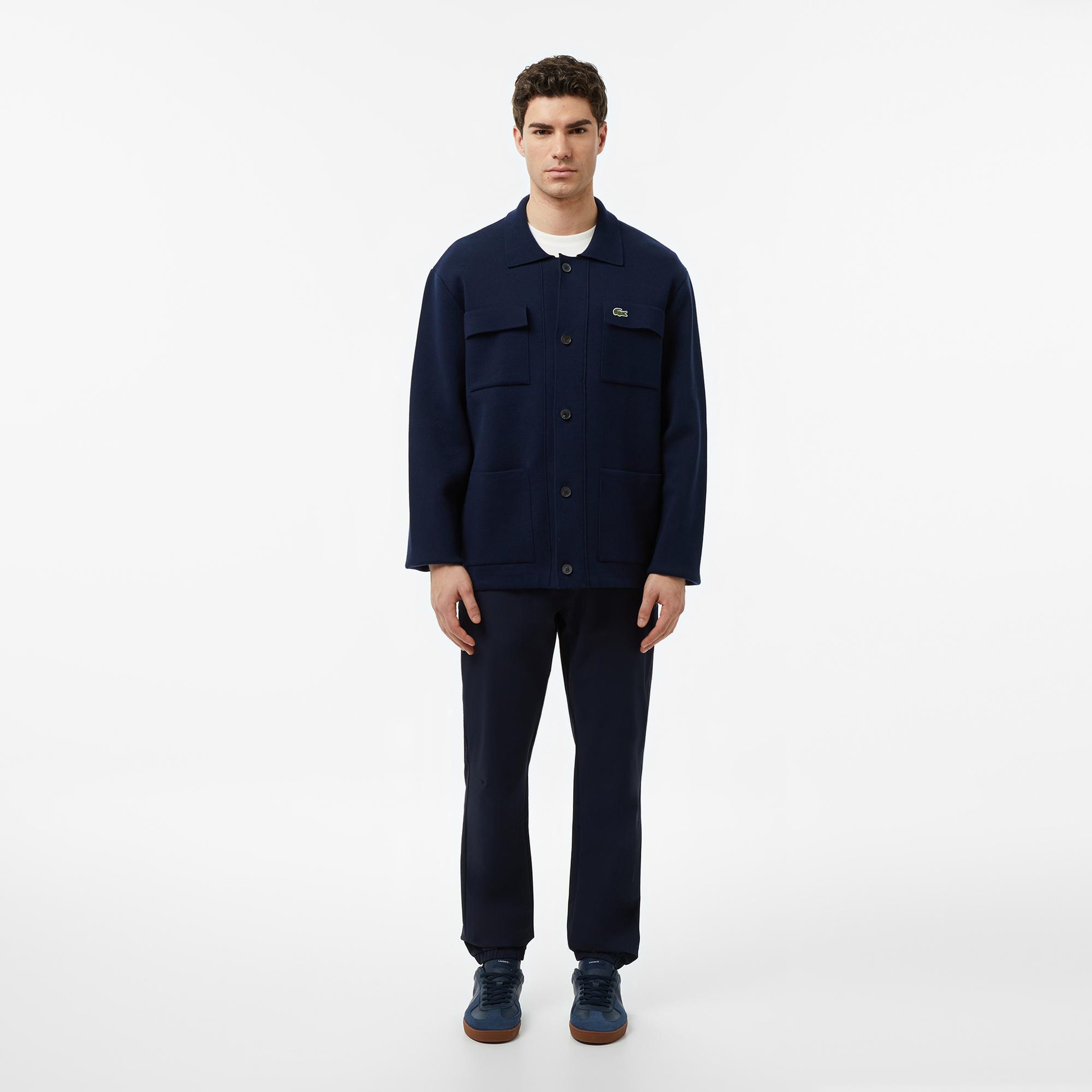 Lacoste Erkek Classic Fit Polo Yaka Lacivert Ceket