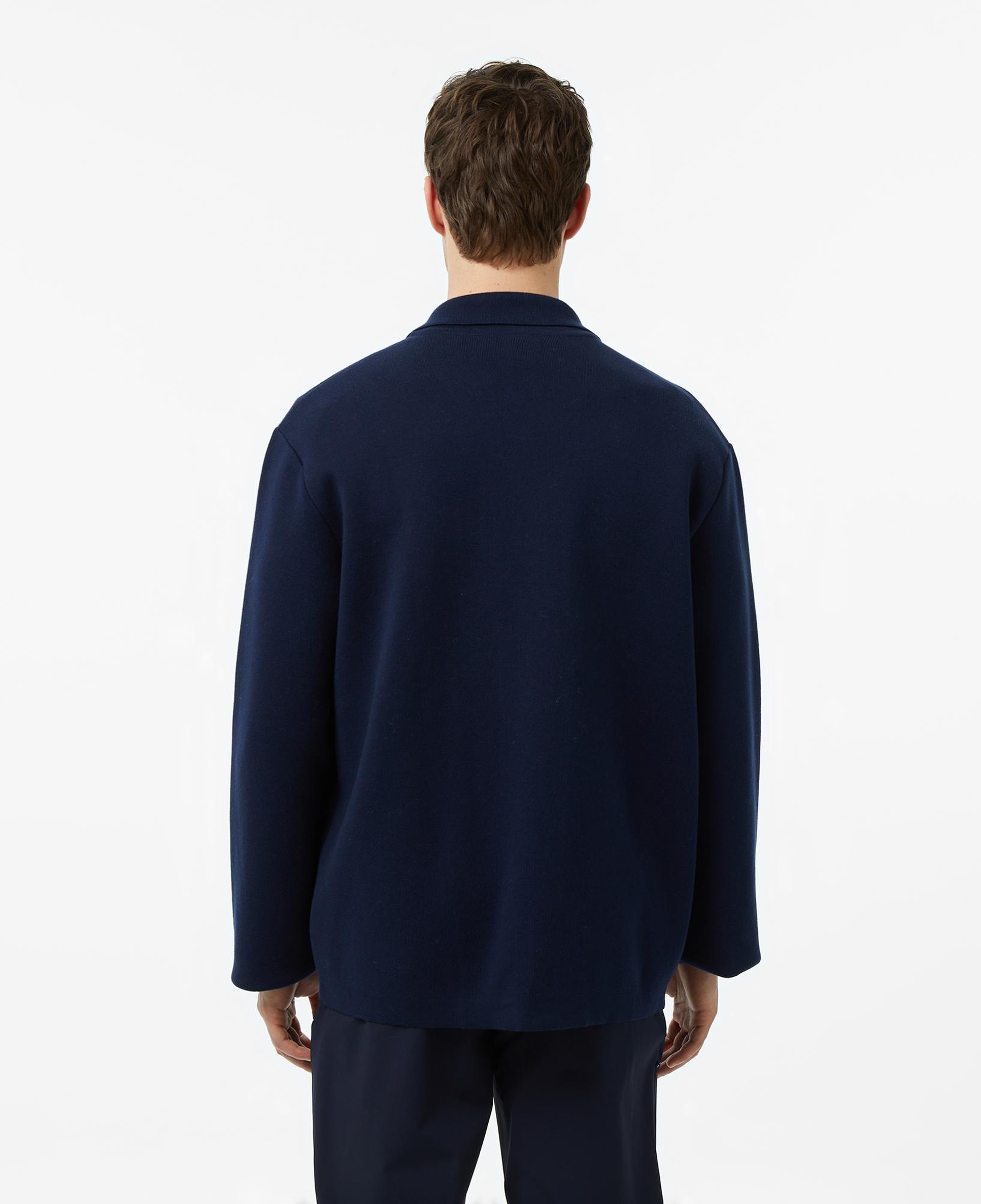 Lacoste Erkek Classic Fit Polo Yaka Lacivert Ceket