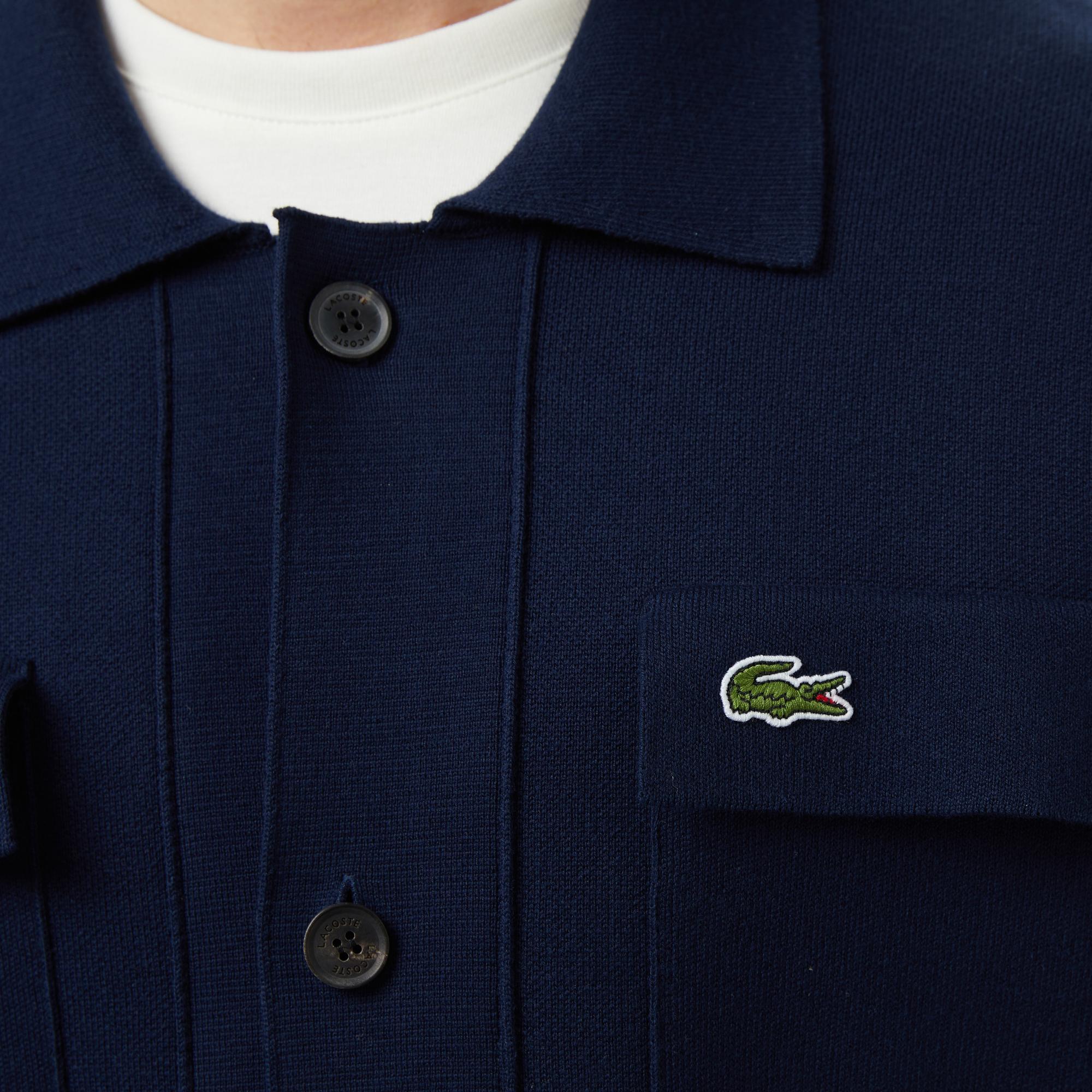 Lacoste Erkek Classic Fit Polo Yaka Lacivert Ceket