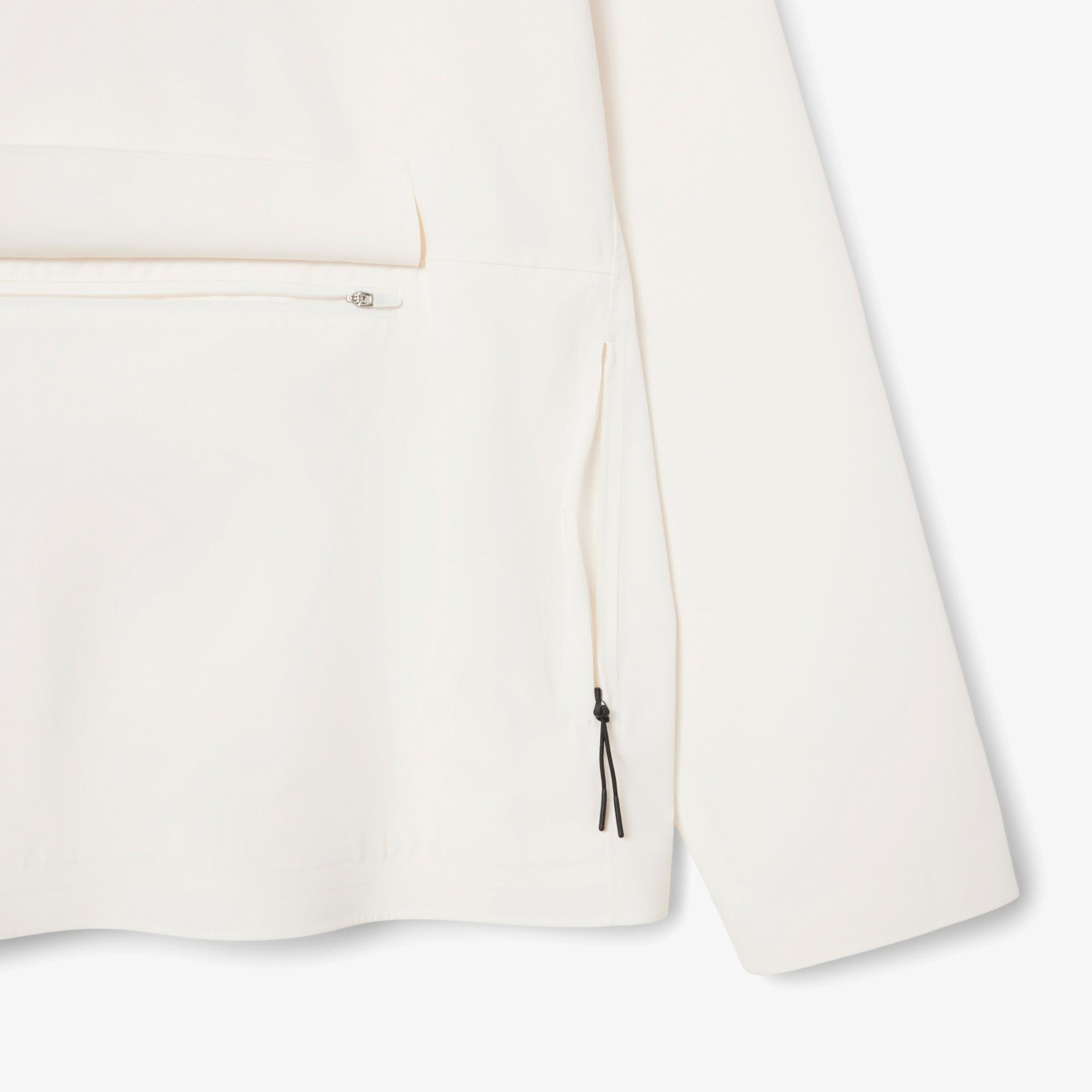 Lacoste Erkek Oversize Fit Kapüşonlu Beyaz Yağmurluk