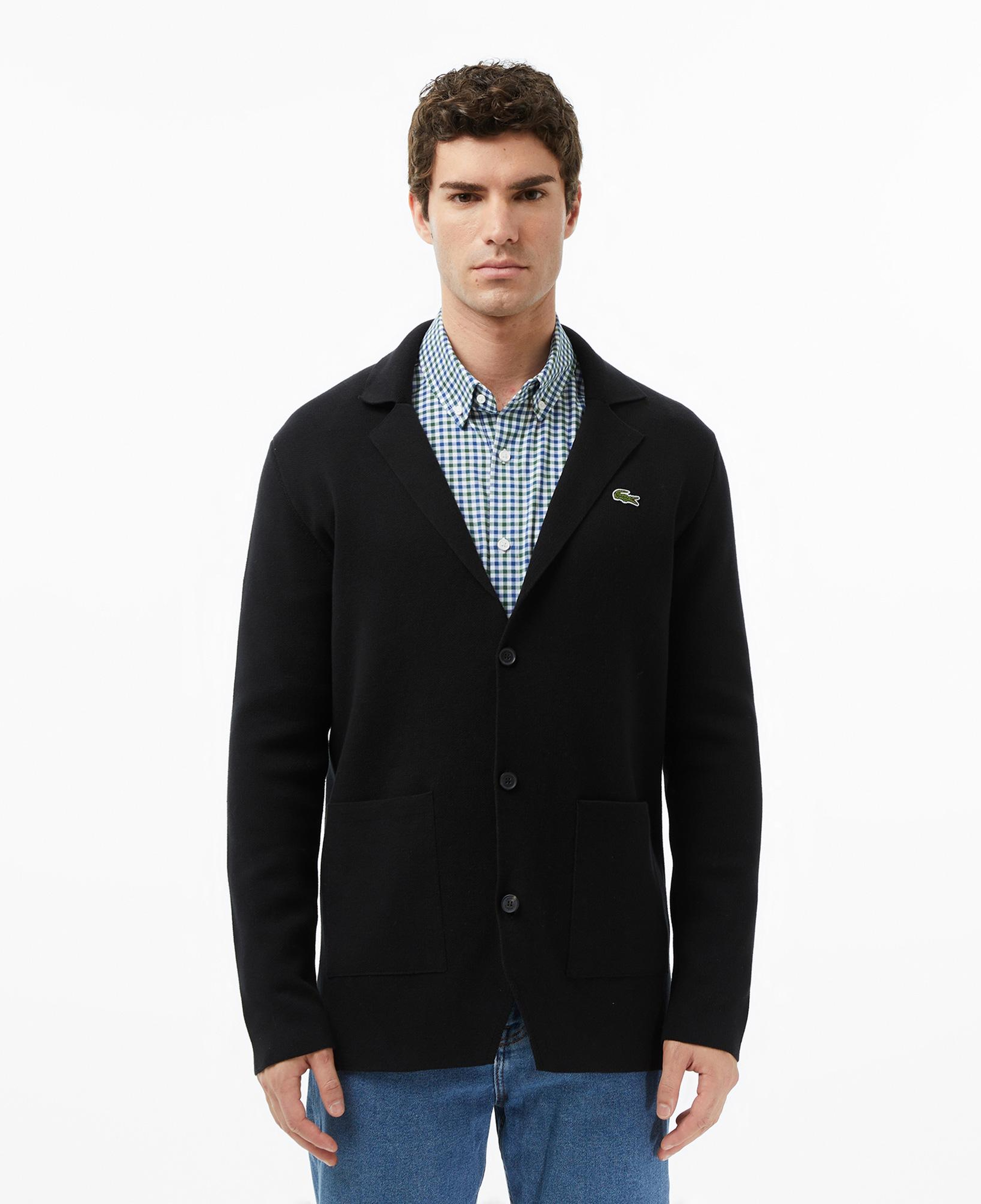 Lacoste Erkek Classic Fit V Yaka Siyah Hırka