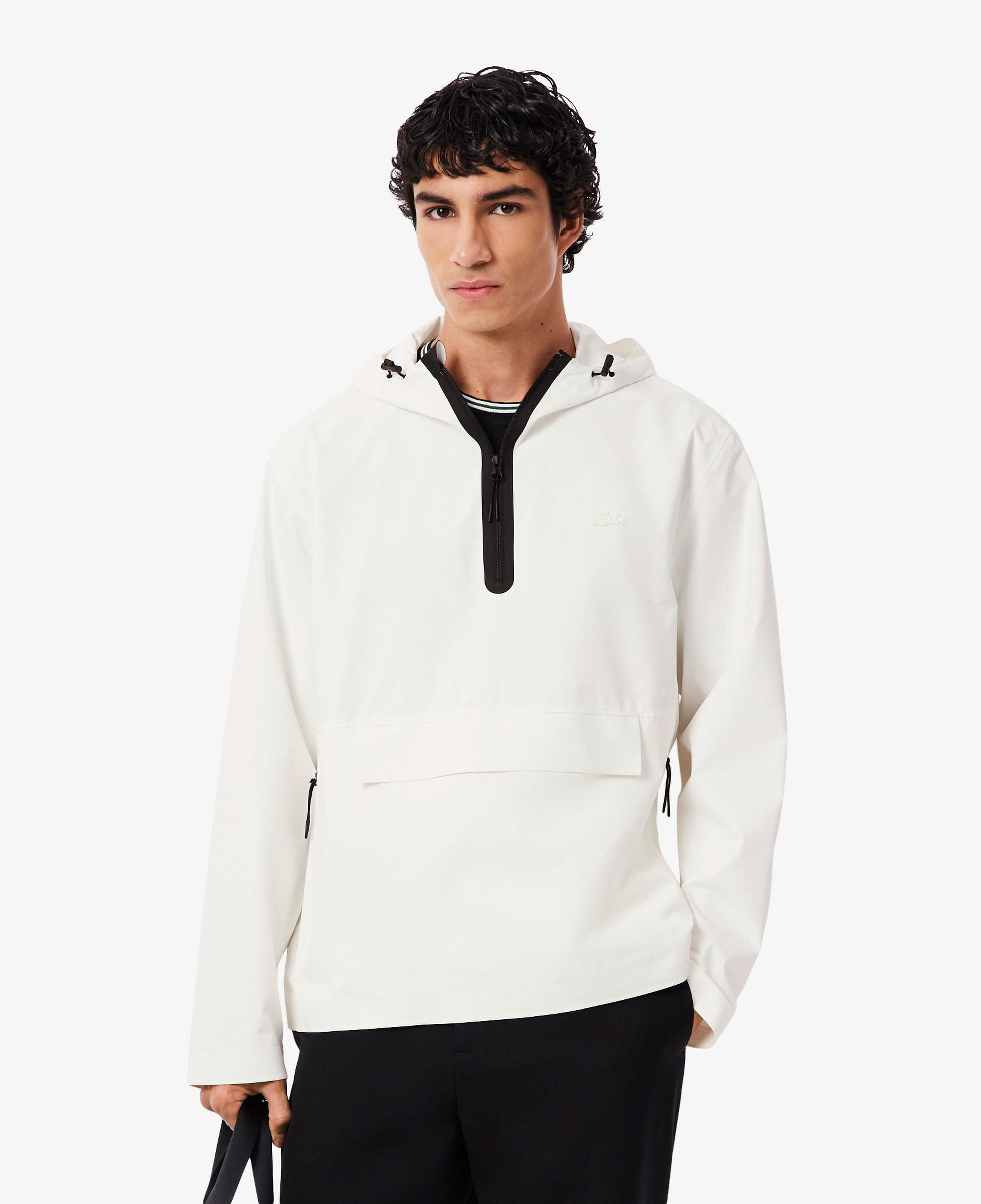 Lacoste Erkek Oversize Fit Kapüşonlu Beyaz Yağmurluk