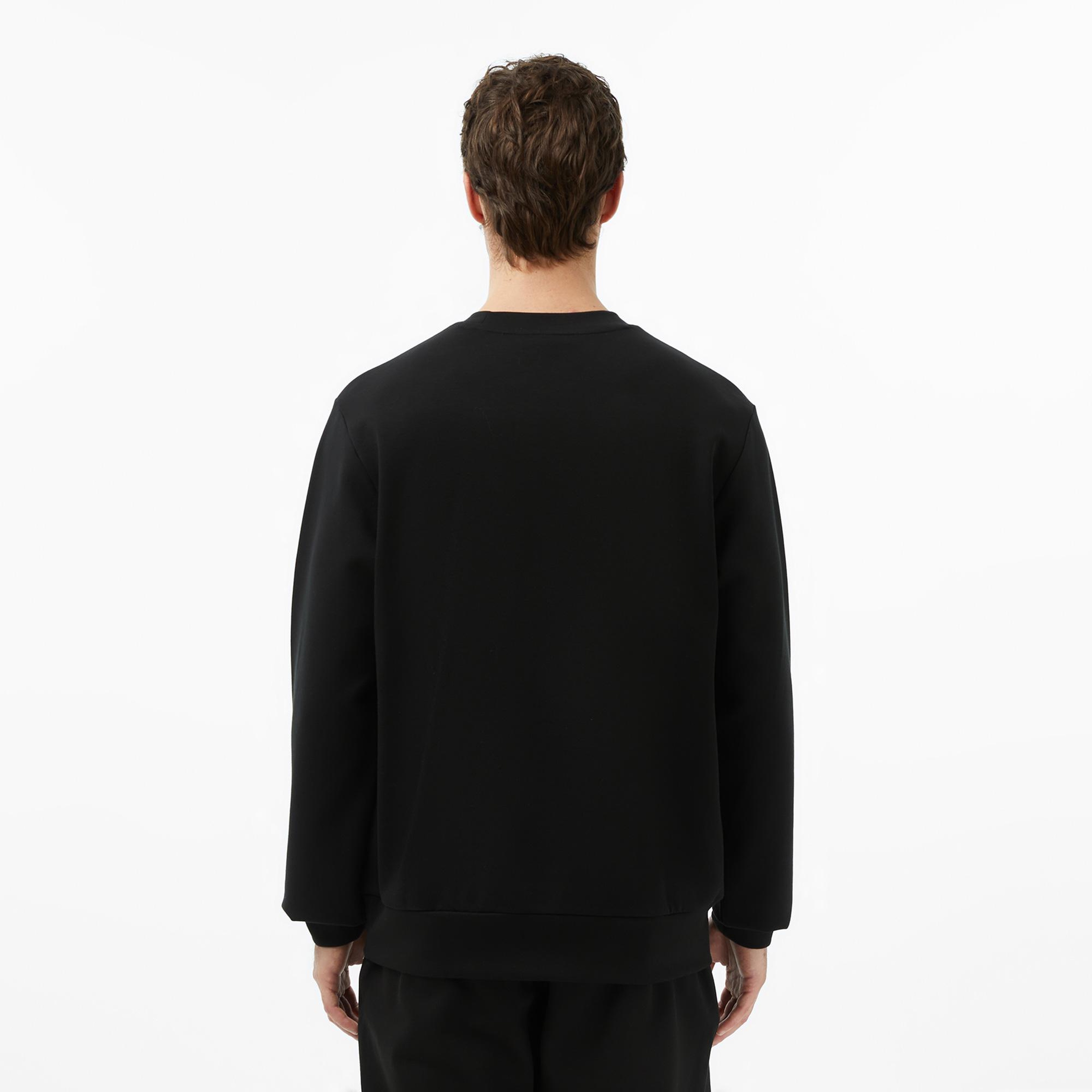 Lacoste Erkek Classic Fit Bisiklet Yaka Siyah Sweatshirt