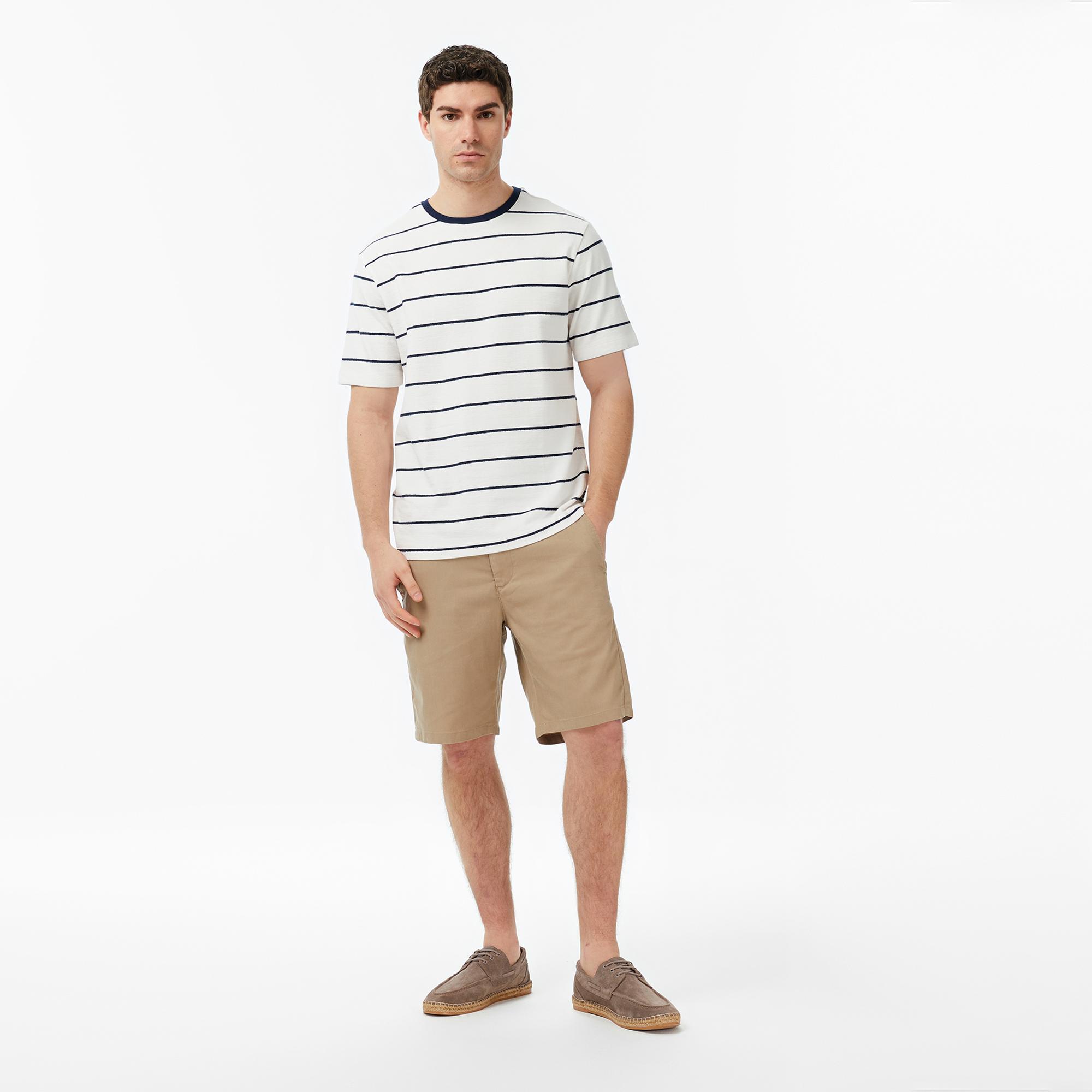 Nautica Erkek Lacivert Regular Fit Çizgili T-Shirt