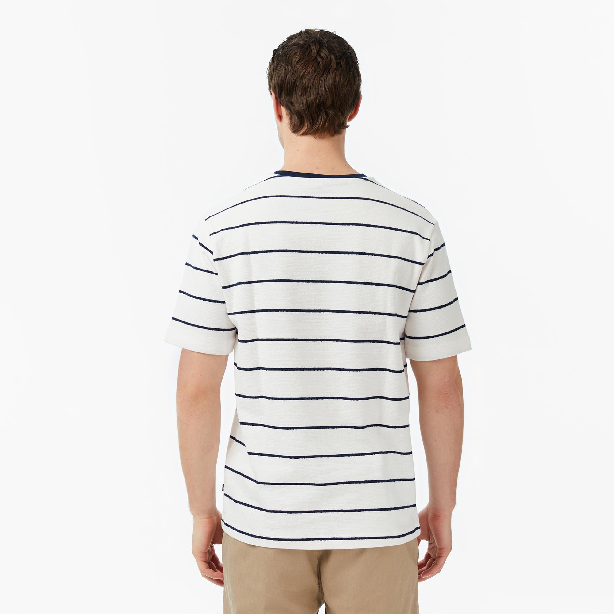 Nautica Erkek Lacivert Regular Fit Çizgili T-Shirt