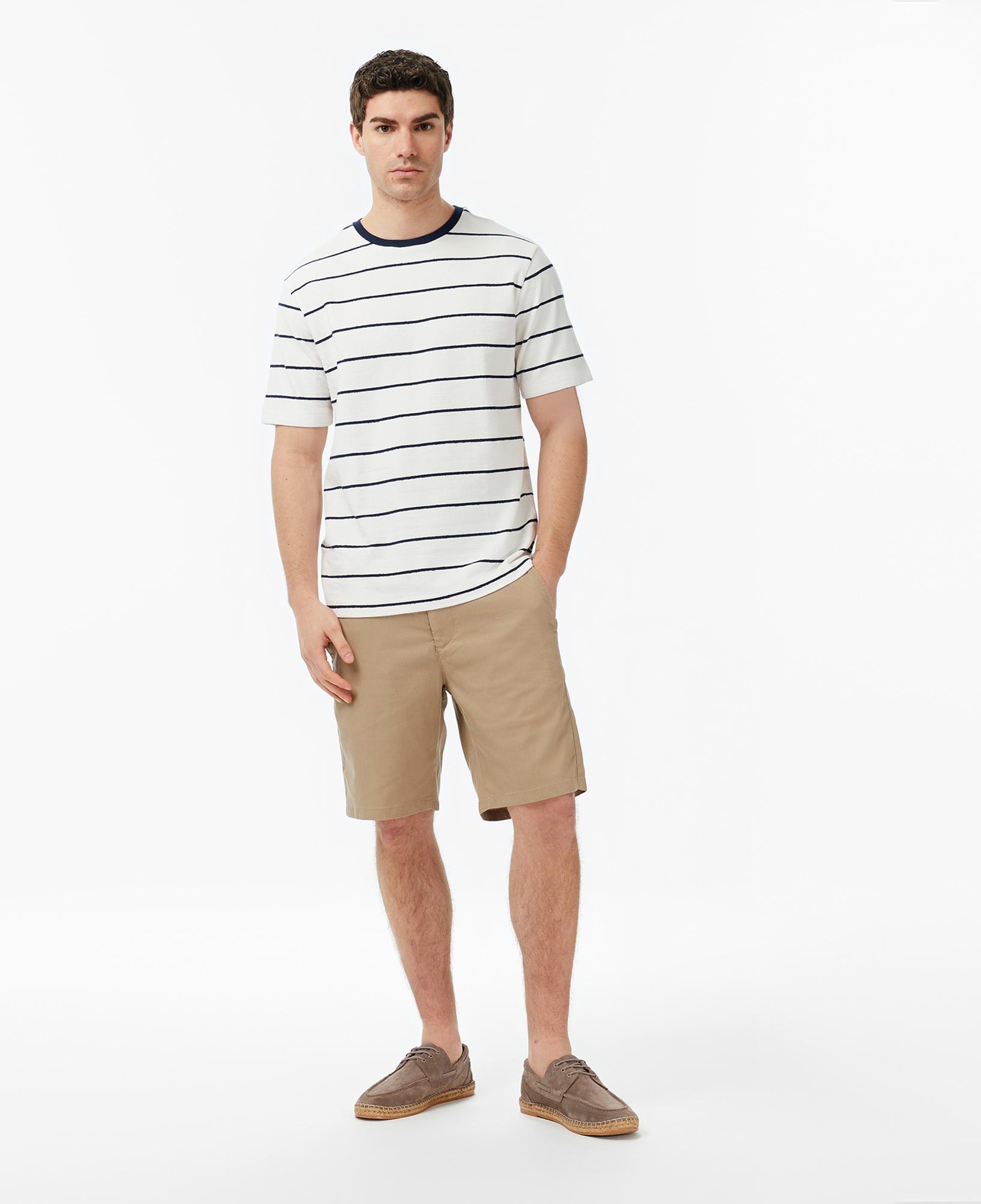 Nautica Erkek Lacivert Regular Fit Çizgili T-Shirt