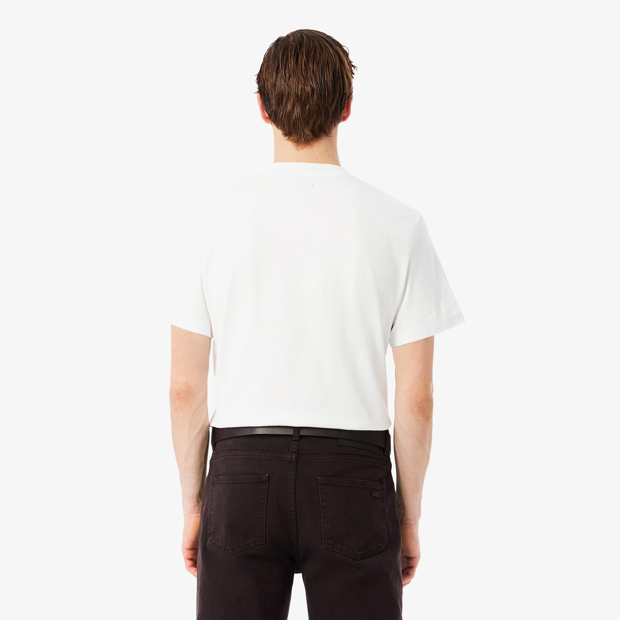 Lacoste Erkek Classic Fit Bisiklet Yaka Beyaz T-Shirt