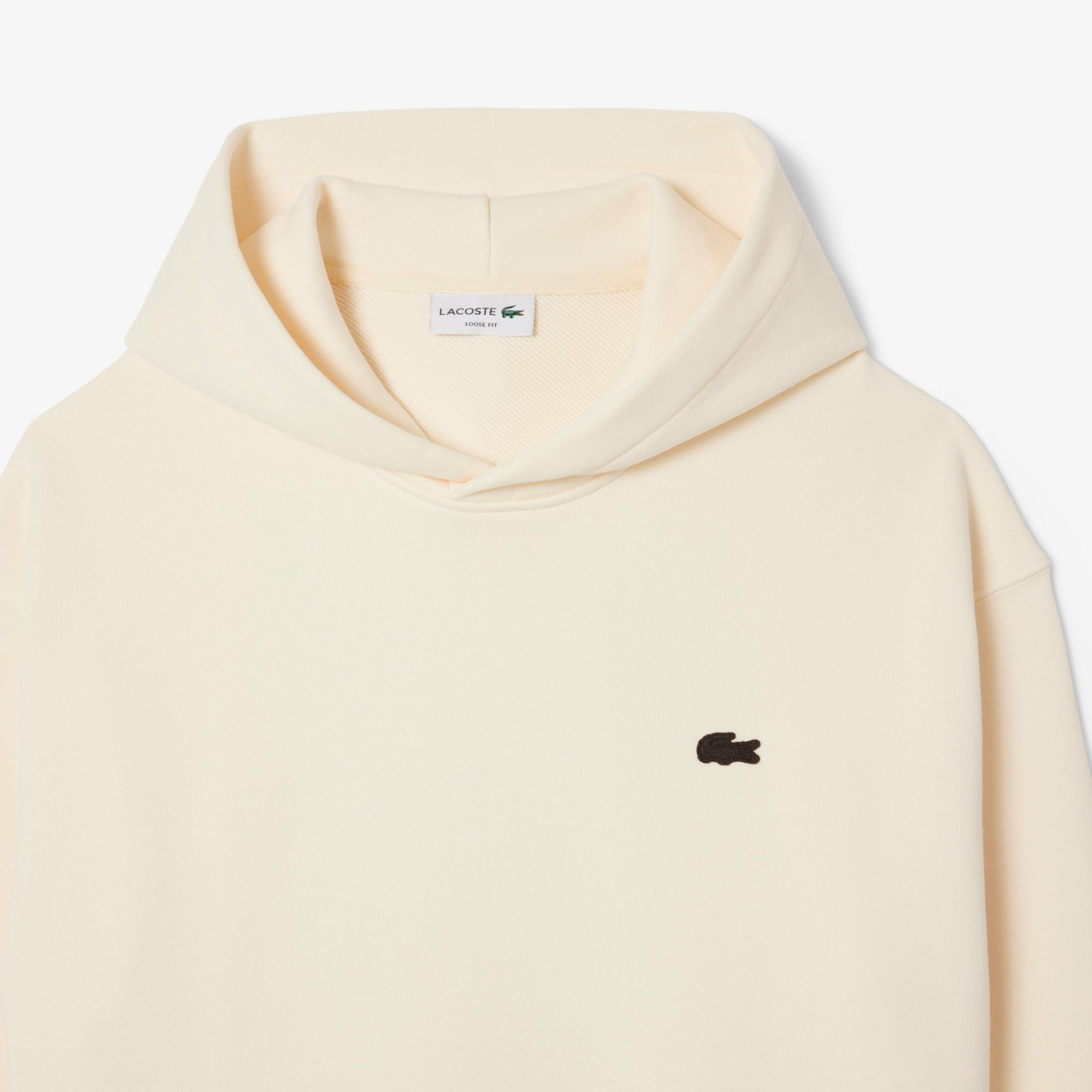 Lacoste Erkek Loose Fit Kapüşonlu Baskılı Sarı Sweatshirt