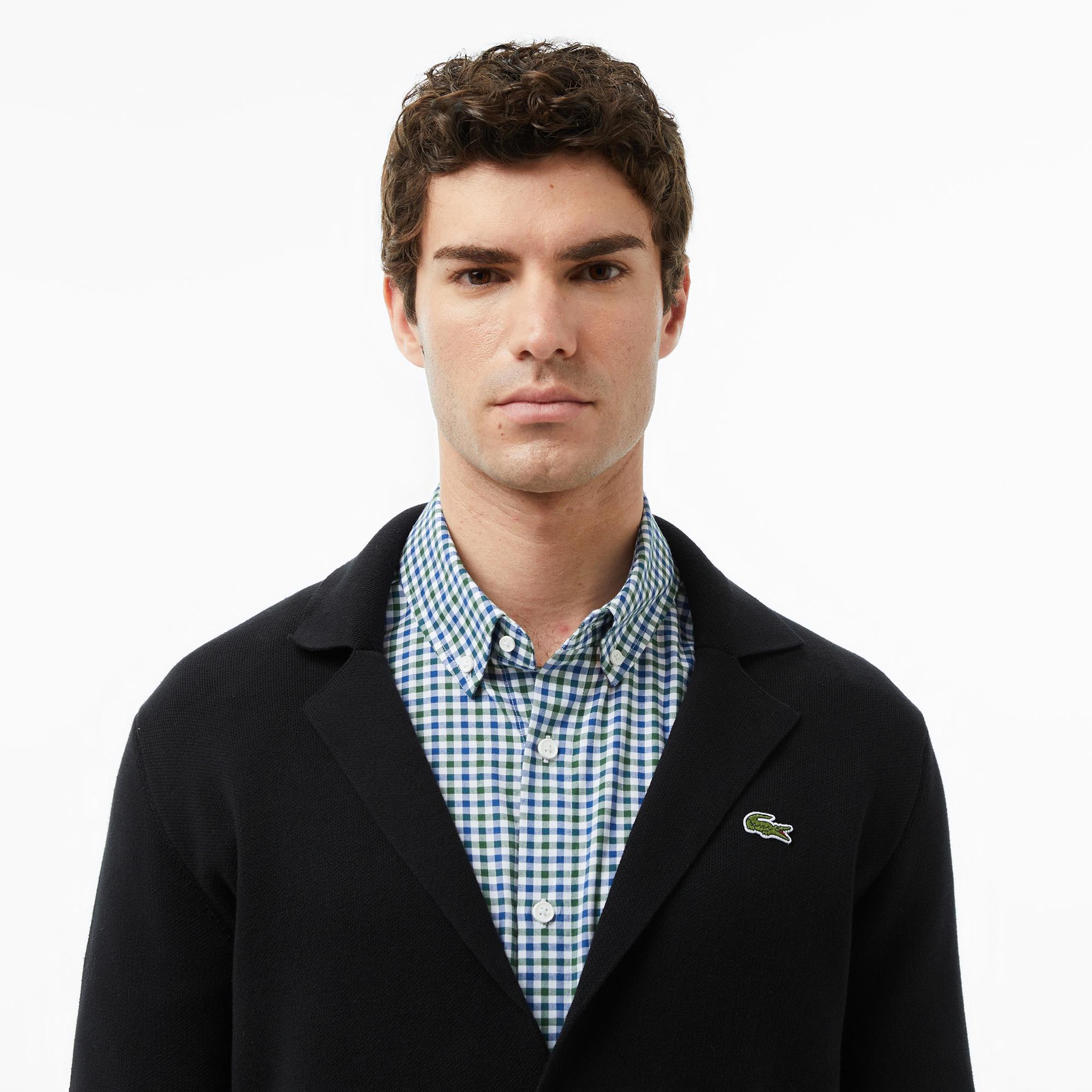 Lacoste Erkek Classic Fit V Yaka Siyah Hırka