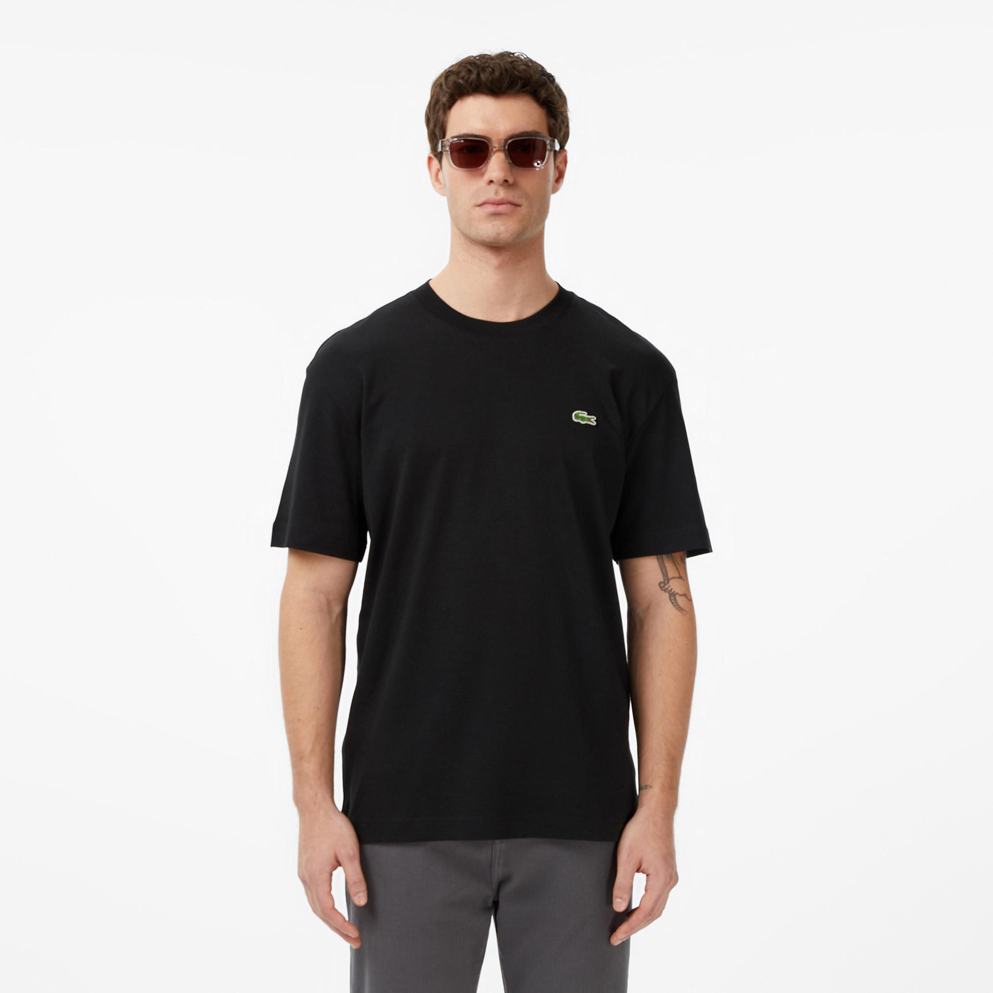 Lacoste Unisex Relaxed Fit Bisiklet Yaka Organik Pamuk Siyah T-Shirt