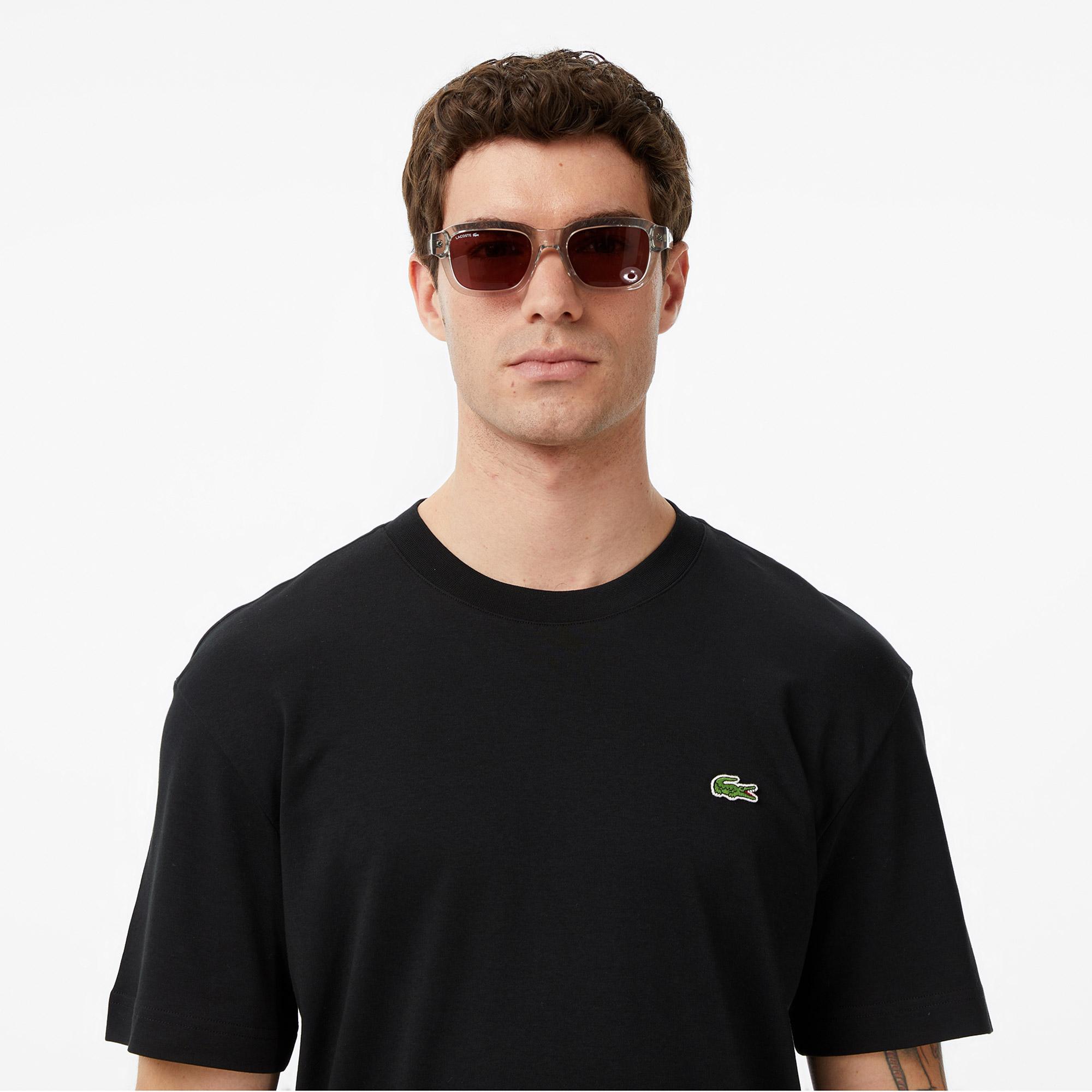 Lacoste Unisex Relaxed Fit Bisiklet Yaka Organik Pamuk Siyah T-Shirt