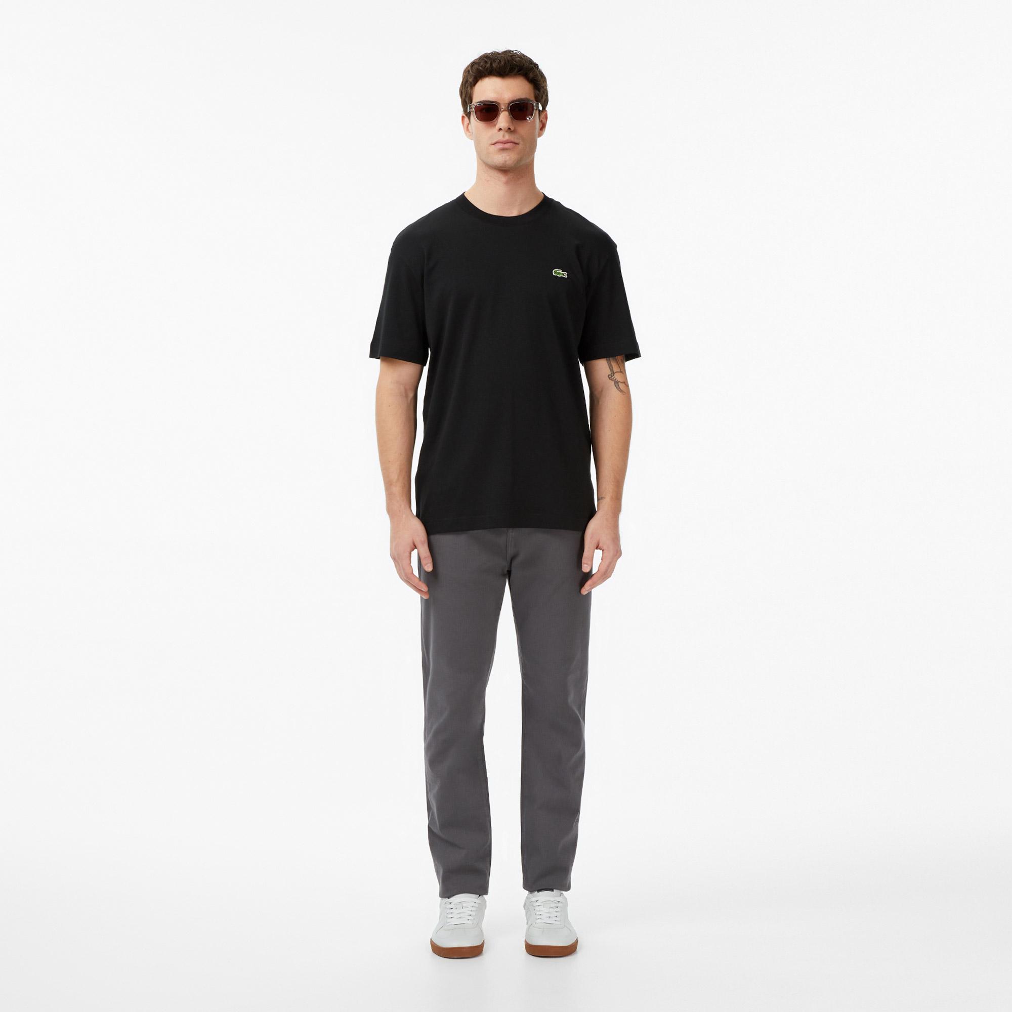 Lacoste Unisex Relaxed Fit Bisiklet Yaka Organik Pamuk Siyah T-Shirt