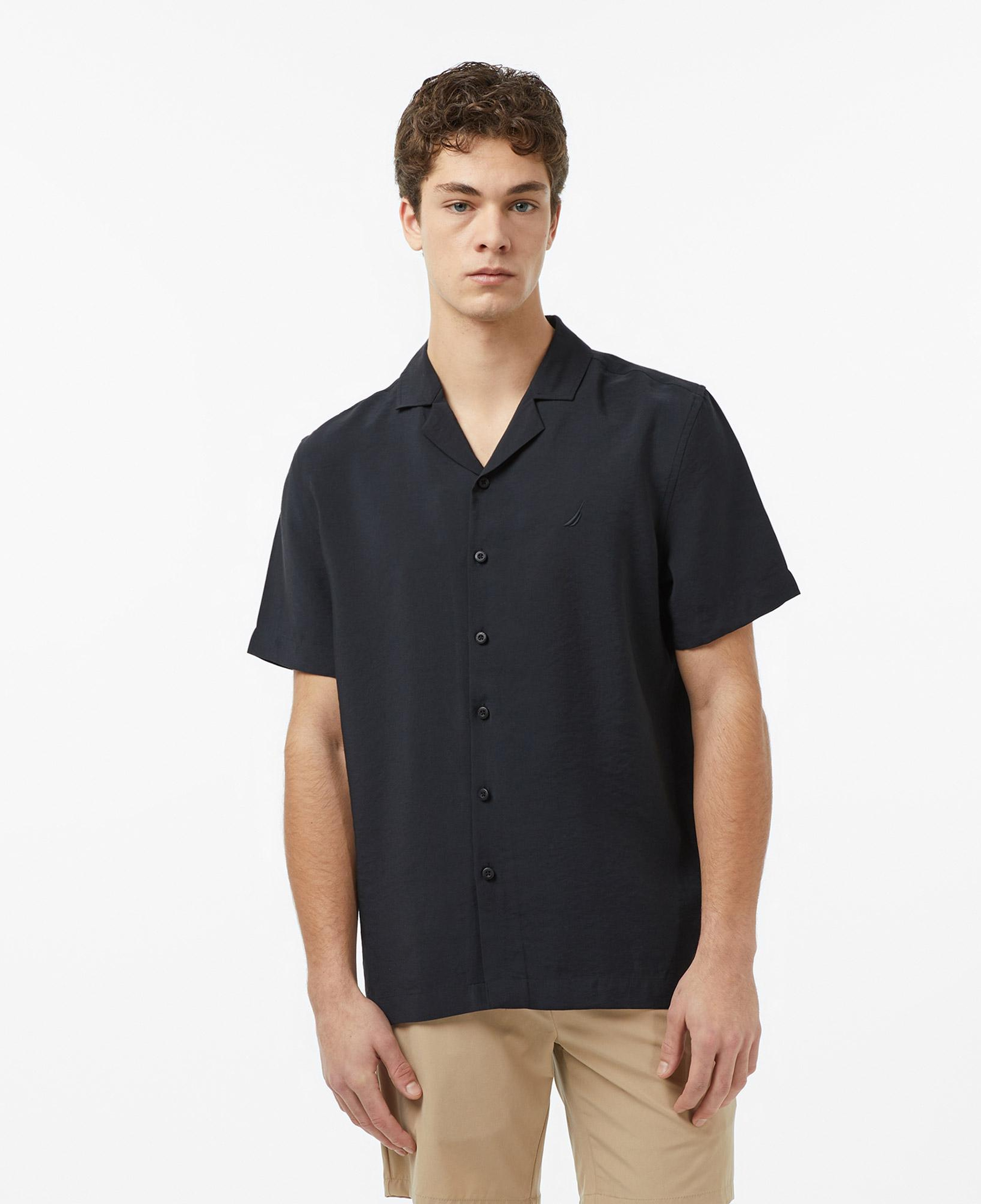 Nautica Erkek Siyah Regular Fit Kısa Kollu Gömlek