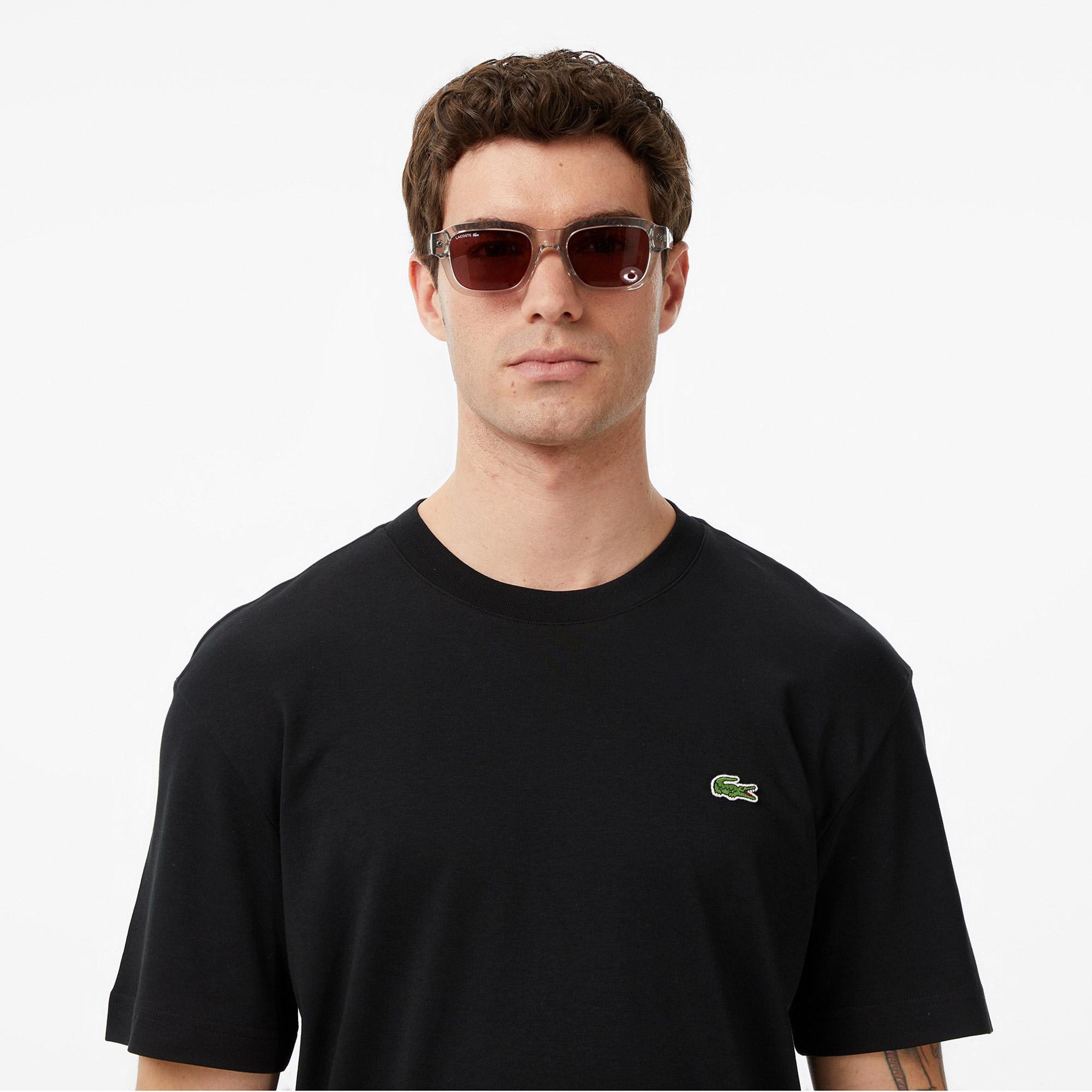 Lacoste Unisex Relaxed Fit Bisiklet Yaka Organik Pamuk Siyah T-Shirt