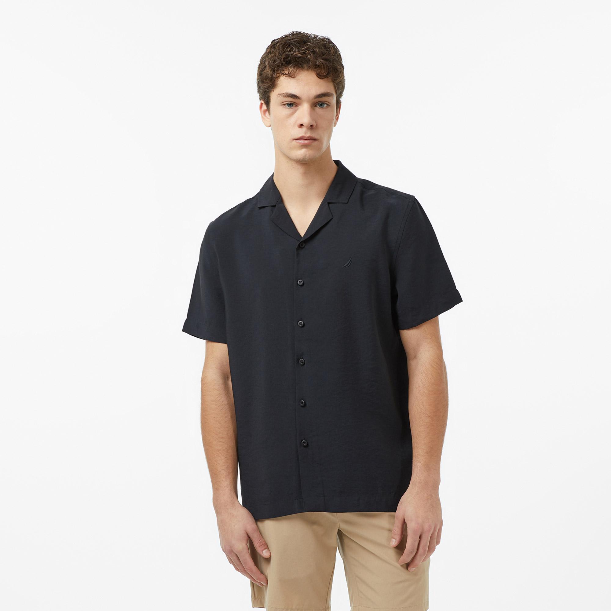 Nautica Erkek Siyah Regular Fit Kısa Kollu Gömlek