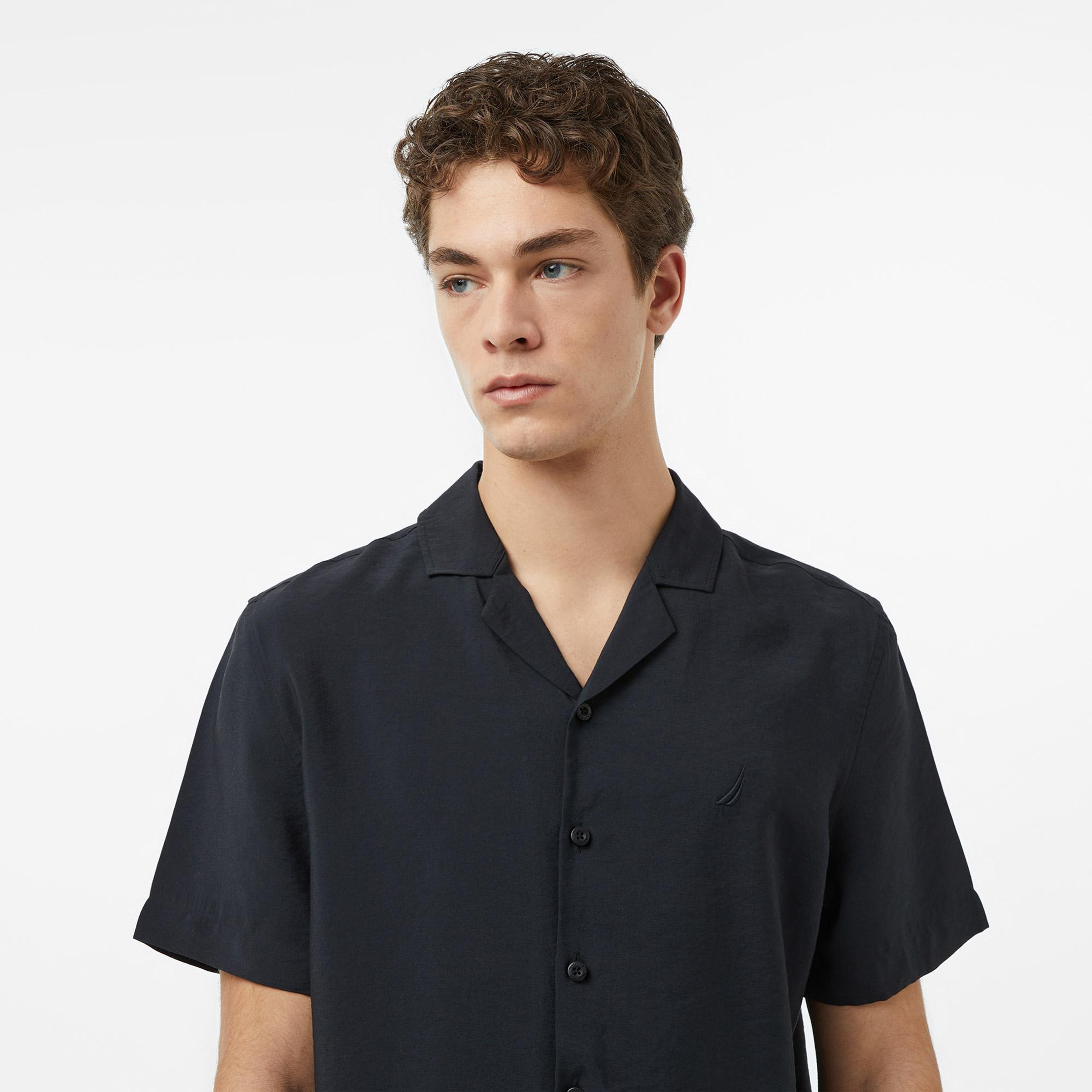 Nautica Erkek Siyah Regular Fit Kısa Kollu Gömlek