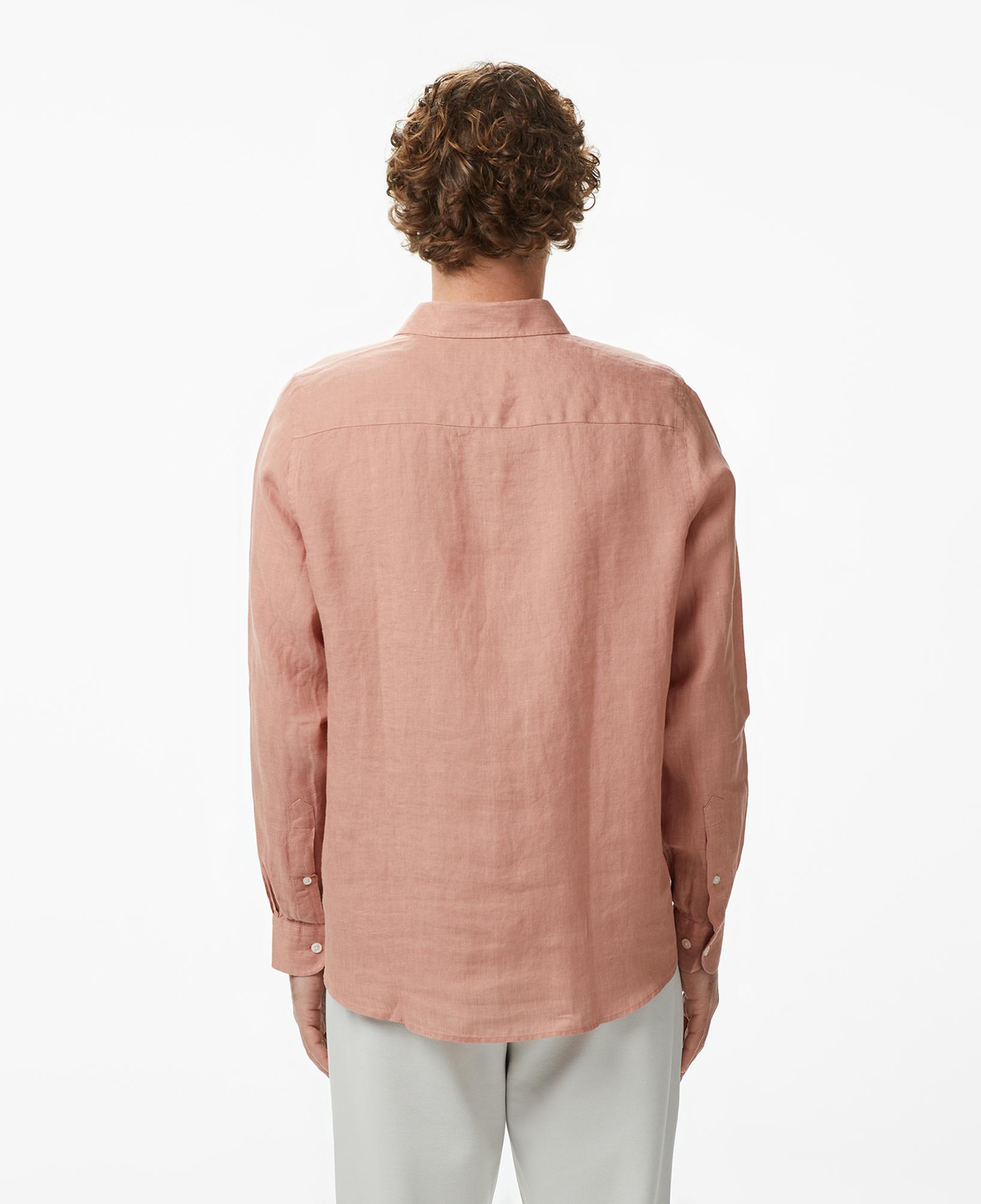 Nautica Erkek Bej Regular Fit Keten Gömlek