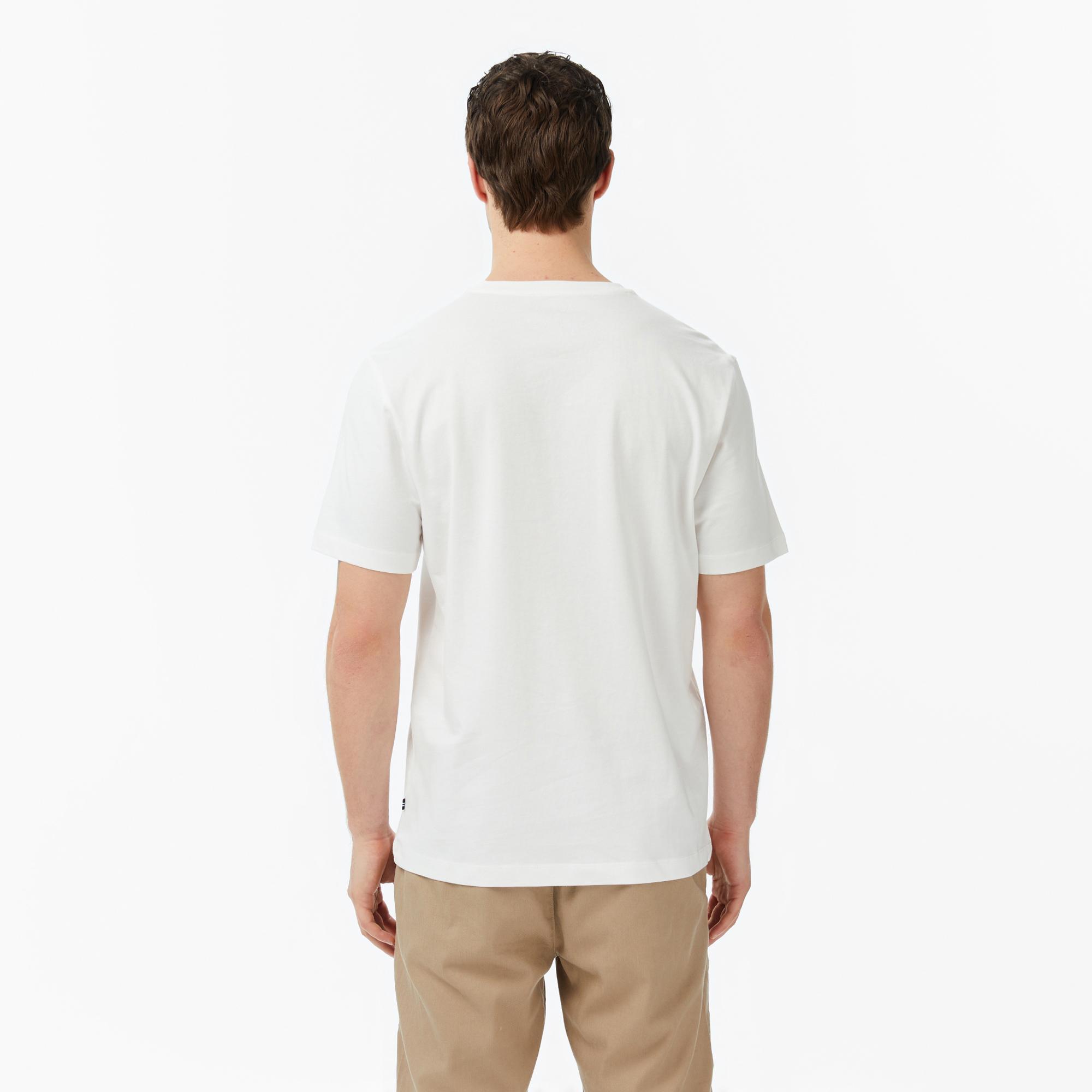 Nautica Erkek Beyaz Regular Fit Baskılı T-Shirt