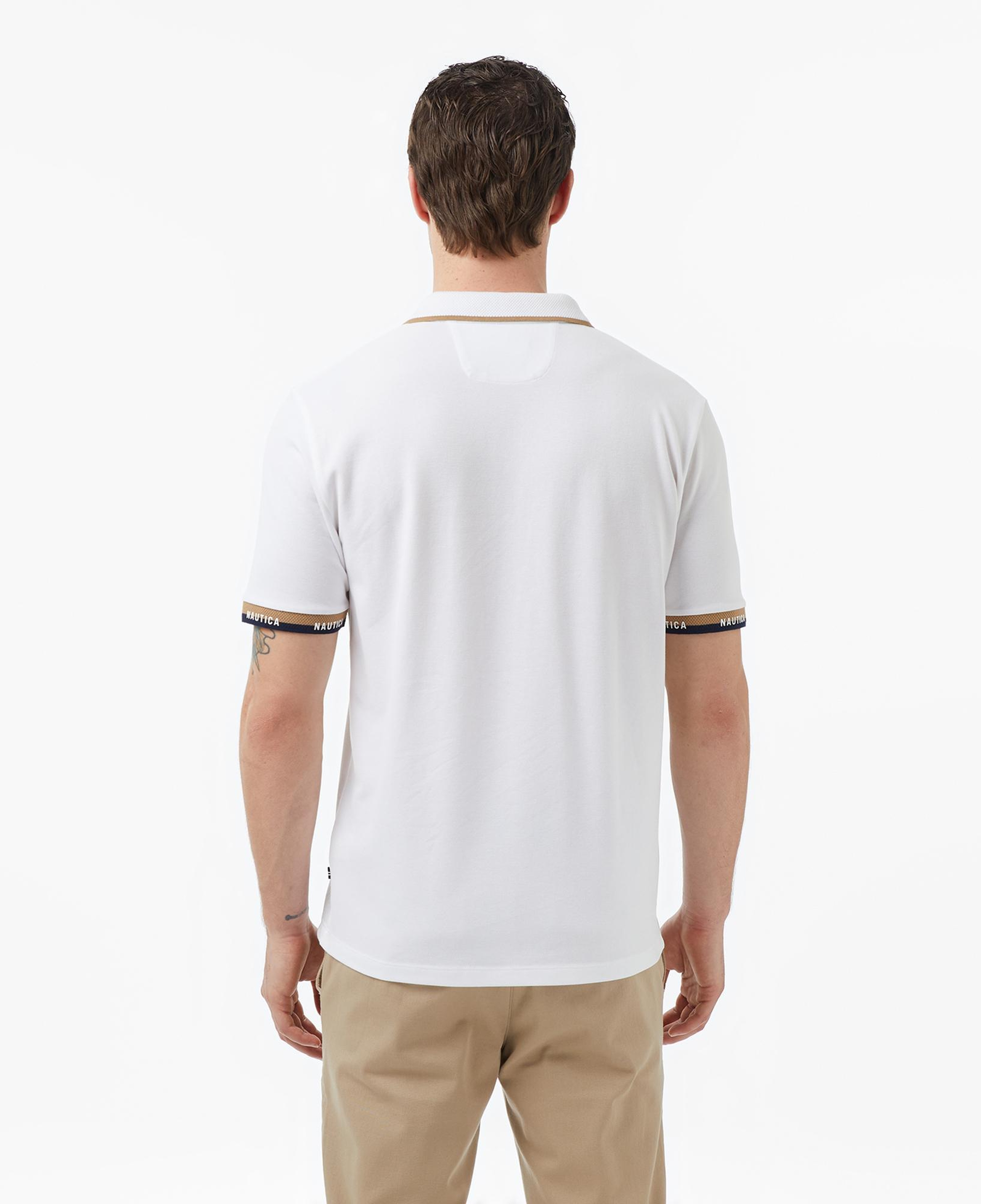 Nautica Erkek Beyaz Regular Fit Polo Yaka T-Shirt