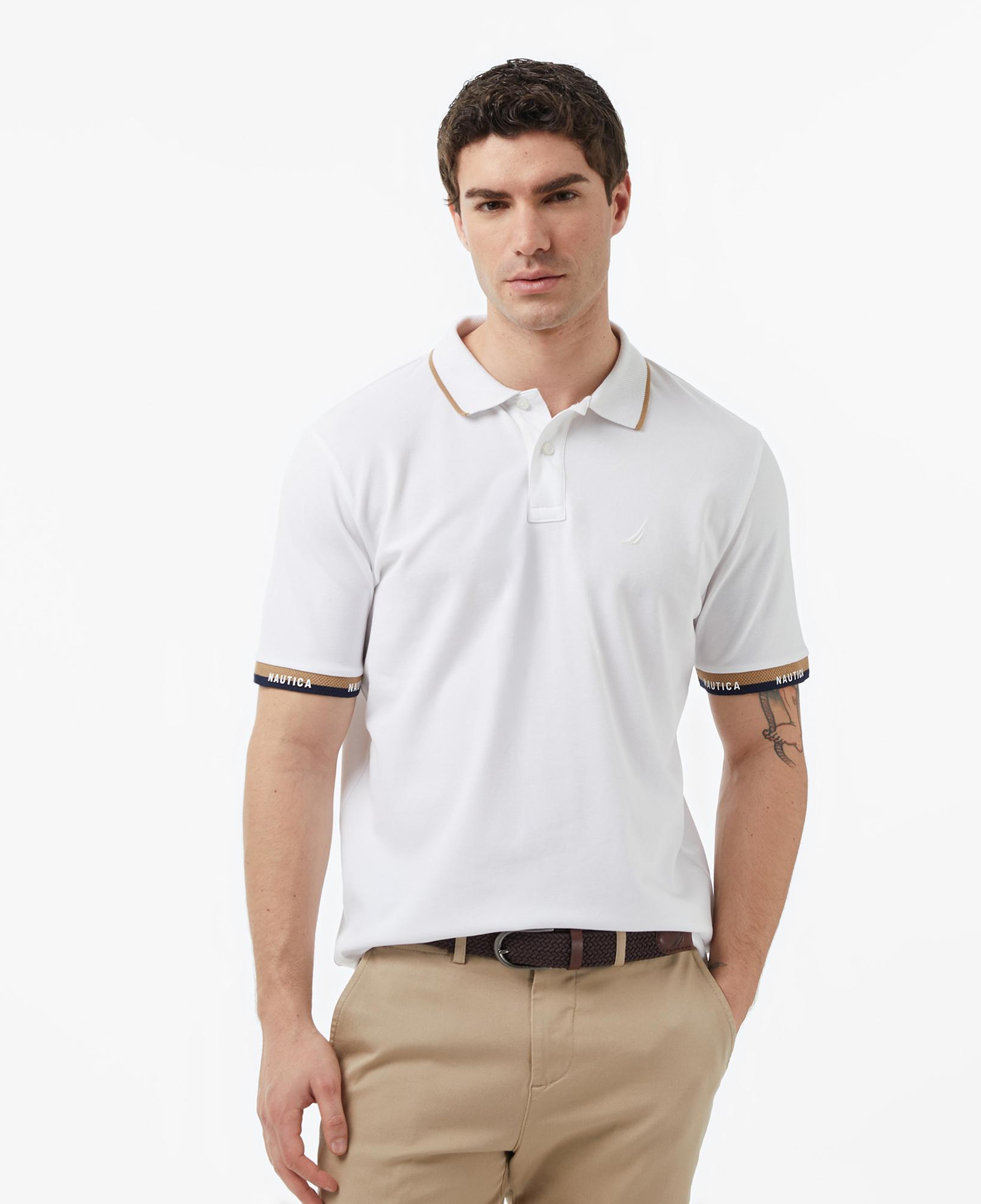 Nautica Erkek Beyaz Regular Fit Polo Yaka T-Shirt
