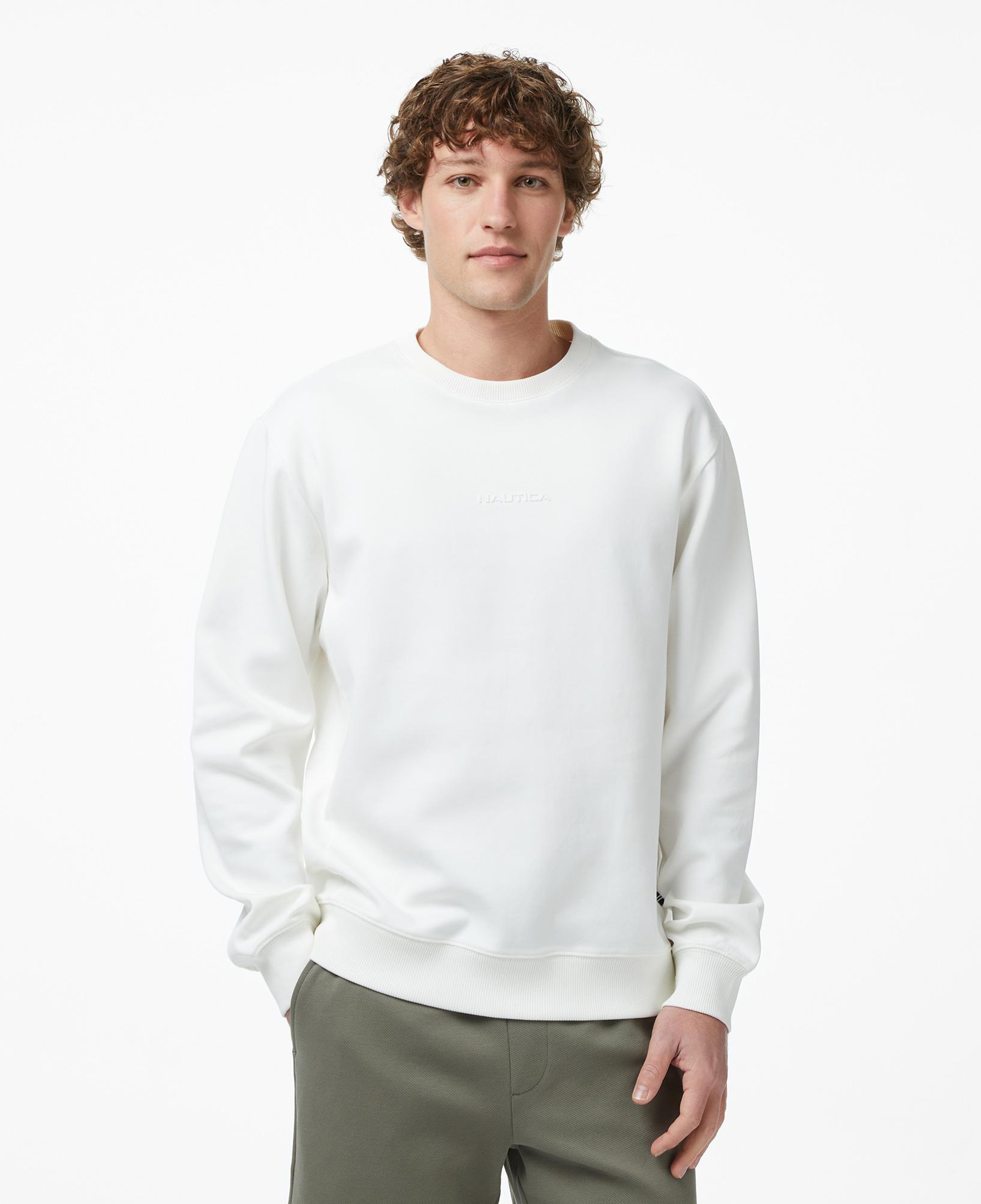 Nautica Erkek Krem Regular Fit Sweatshirt
