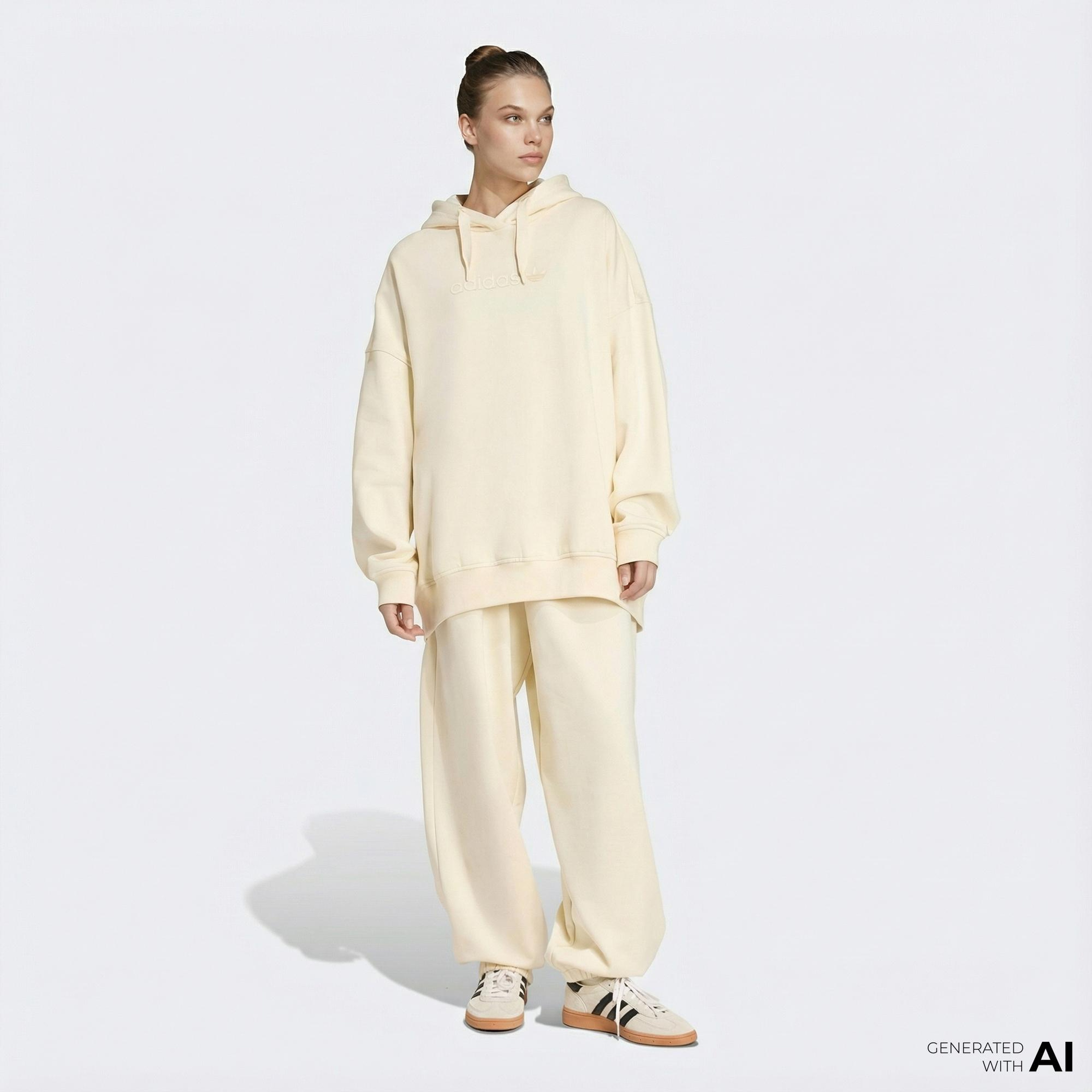 adidas Essentials Lin Kadın Krem Hoodie