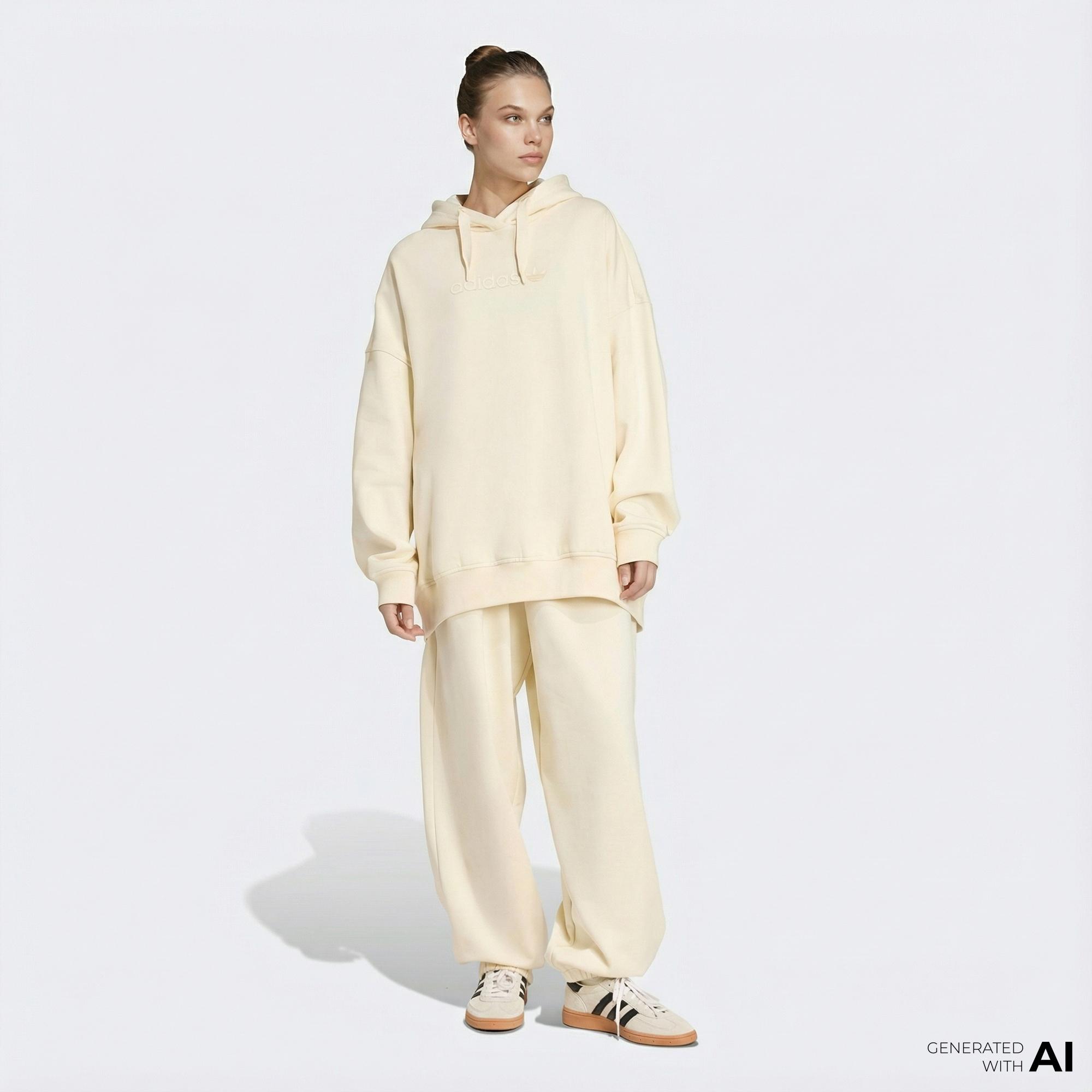 adidas Essentials Lin Kadın Krem Hoodie