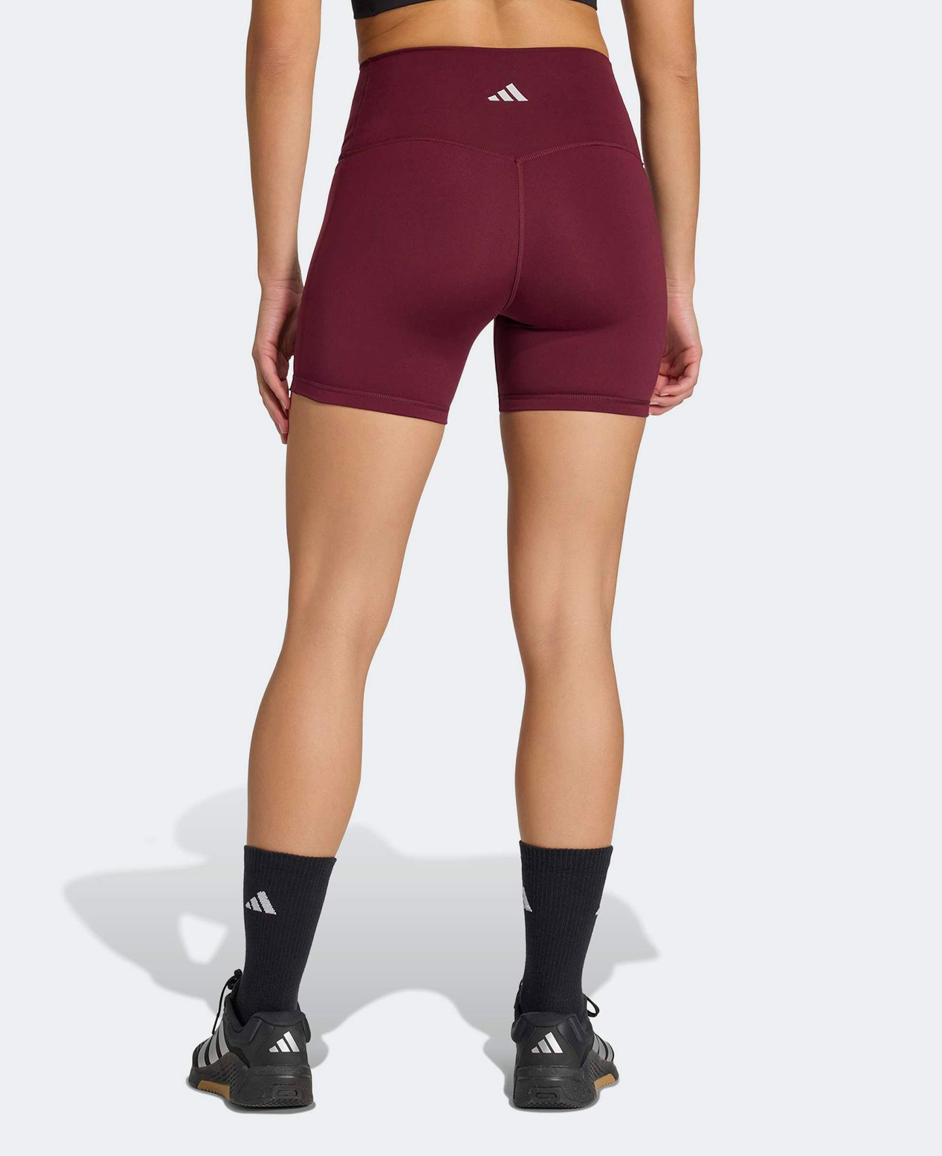 adidas 3-Stripes Studio All Me Booty Kadın Bordo Kısa Tayt