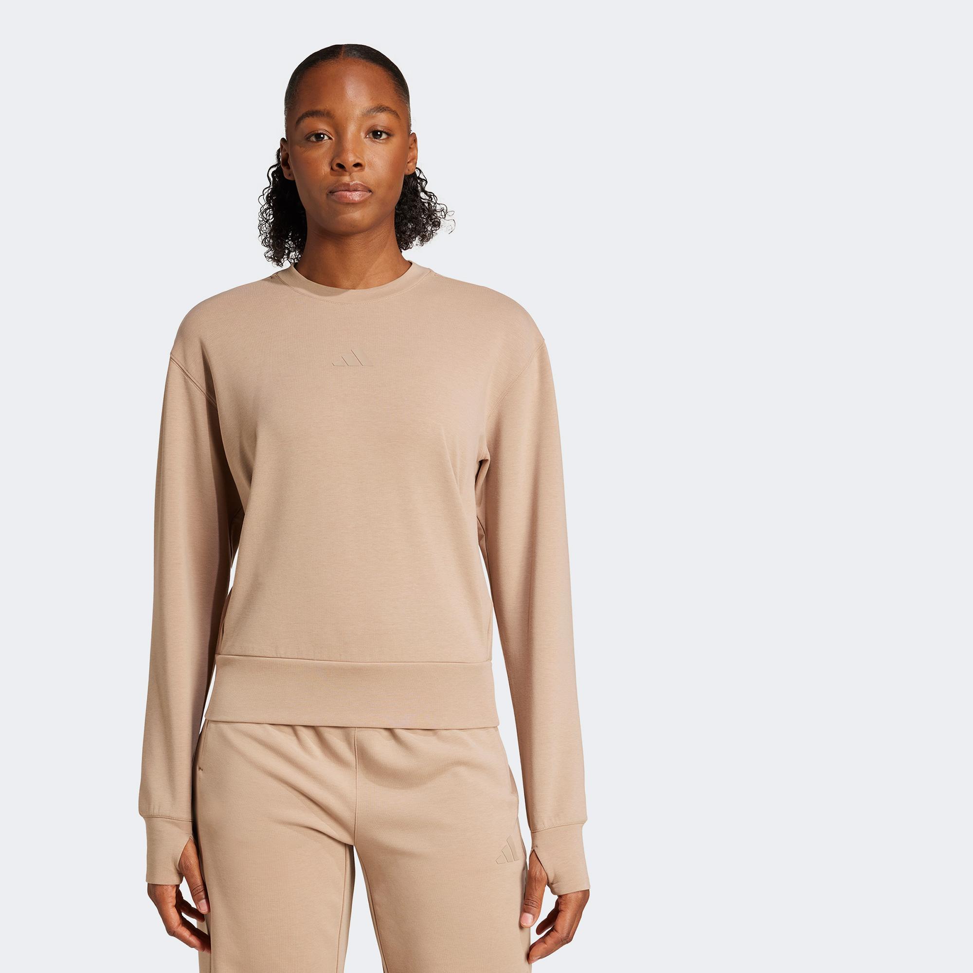 adidas Training Warm-Up Kadın Bej Sweatshirt