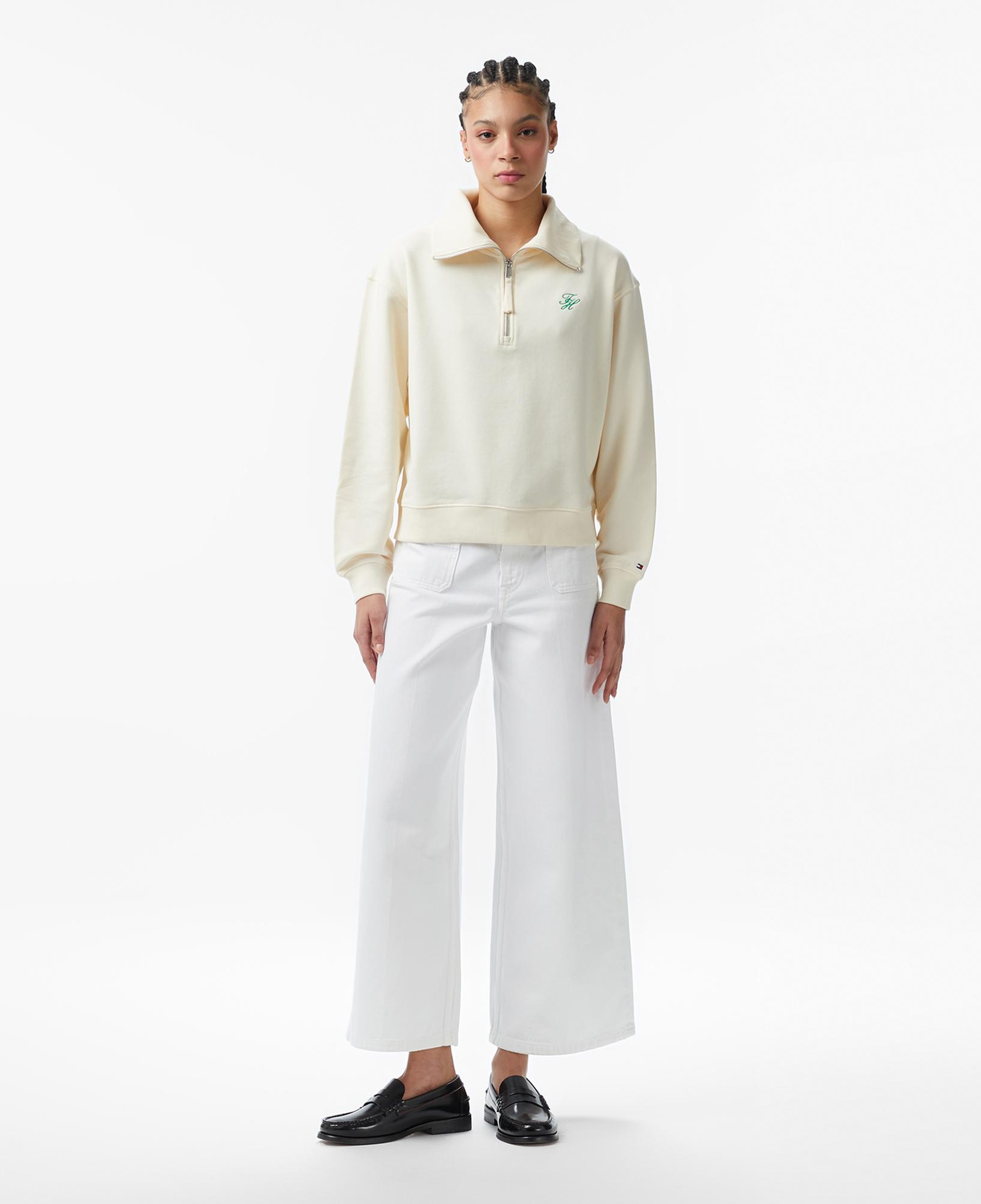 Tommy Hilfiger Script Kadın Bej Sweatshirt