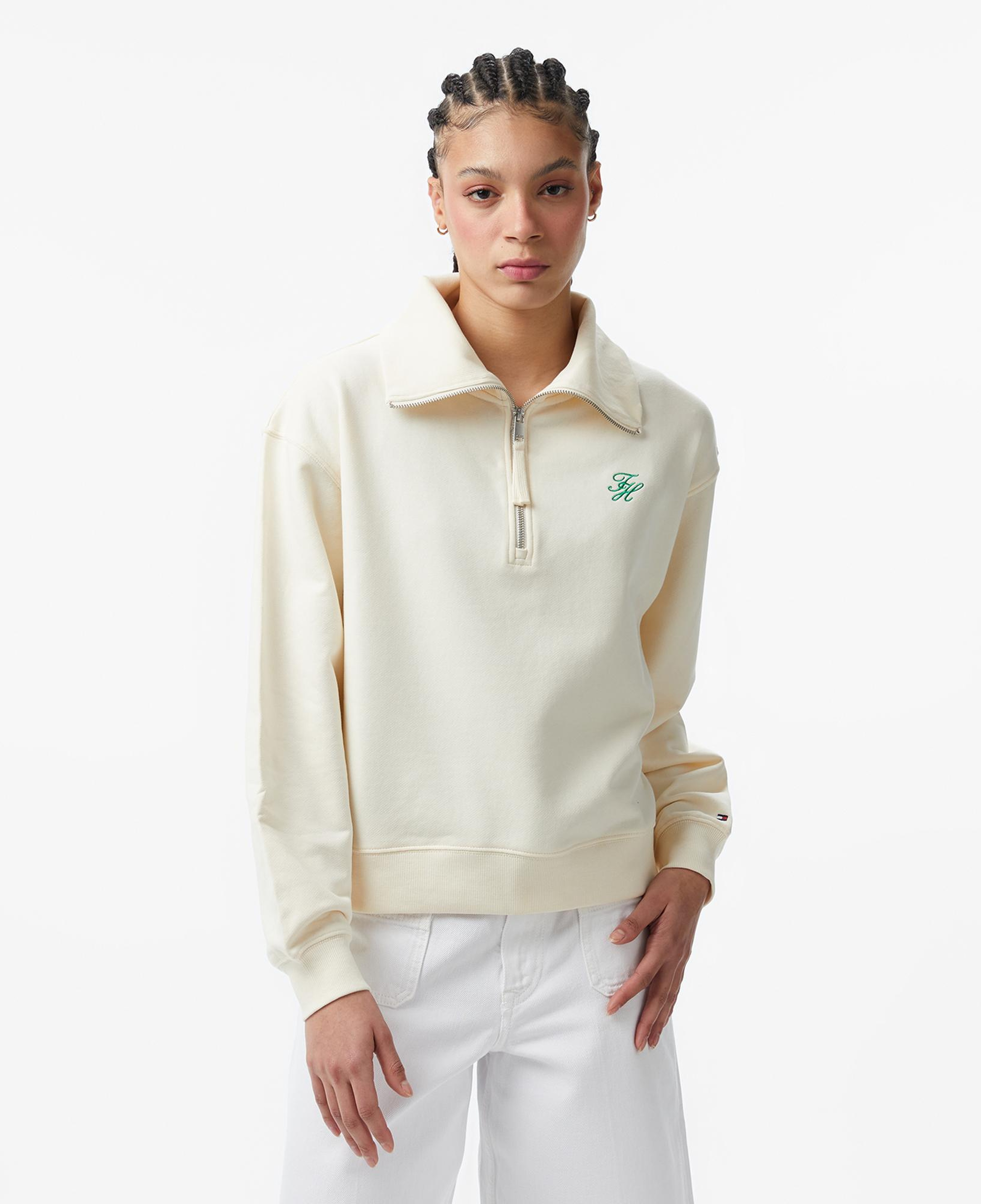 Tommy Hilfiger Script Kadın Bej Sweatshirt