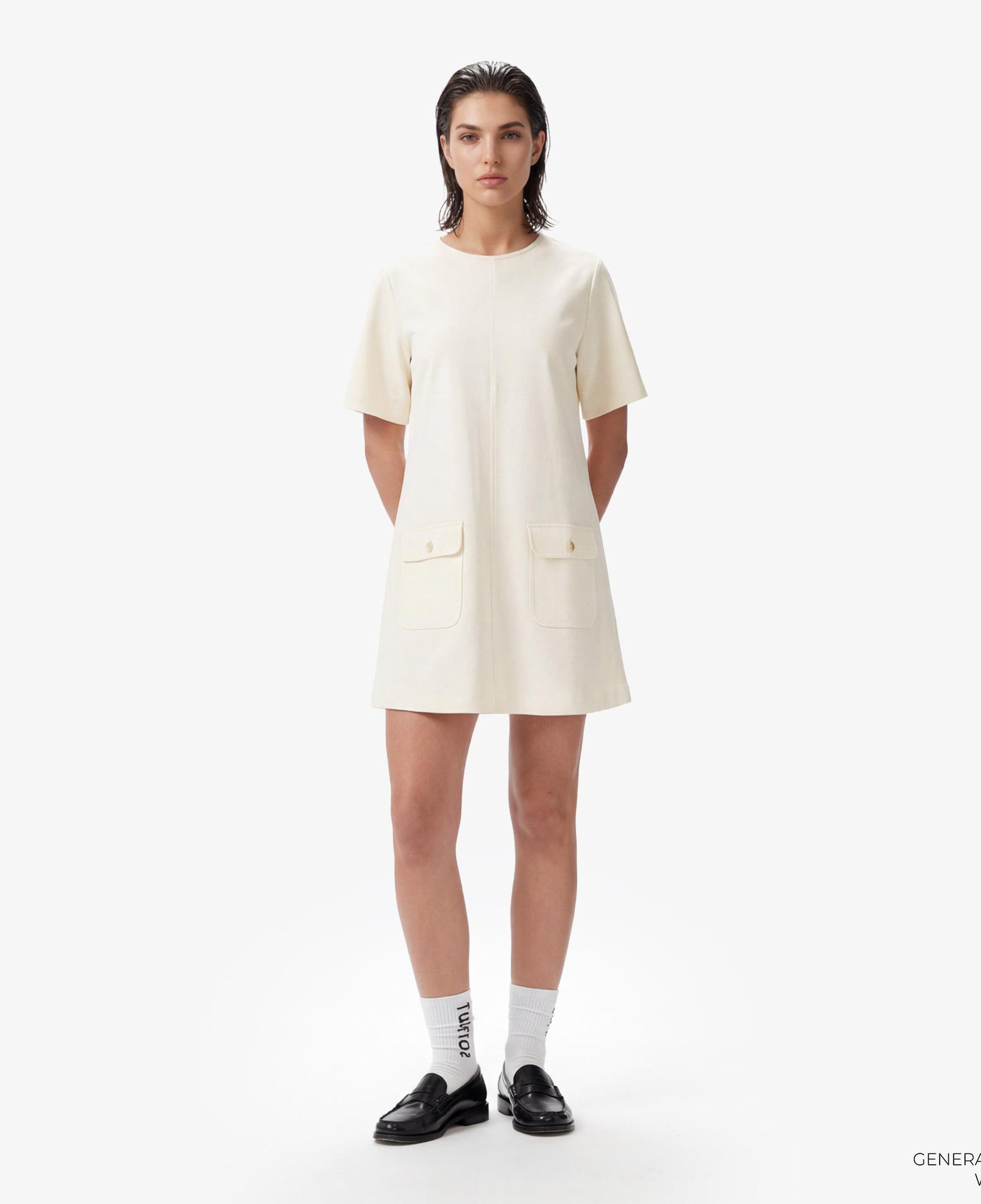 Tommy Hilfiger Gold Button Kadın Bej Elbise