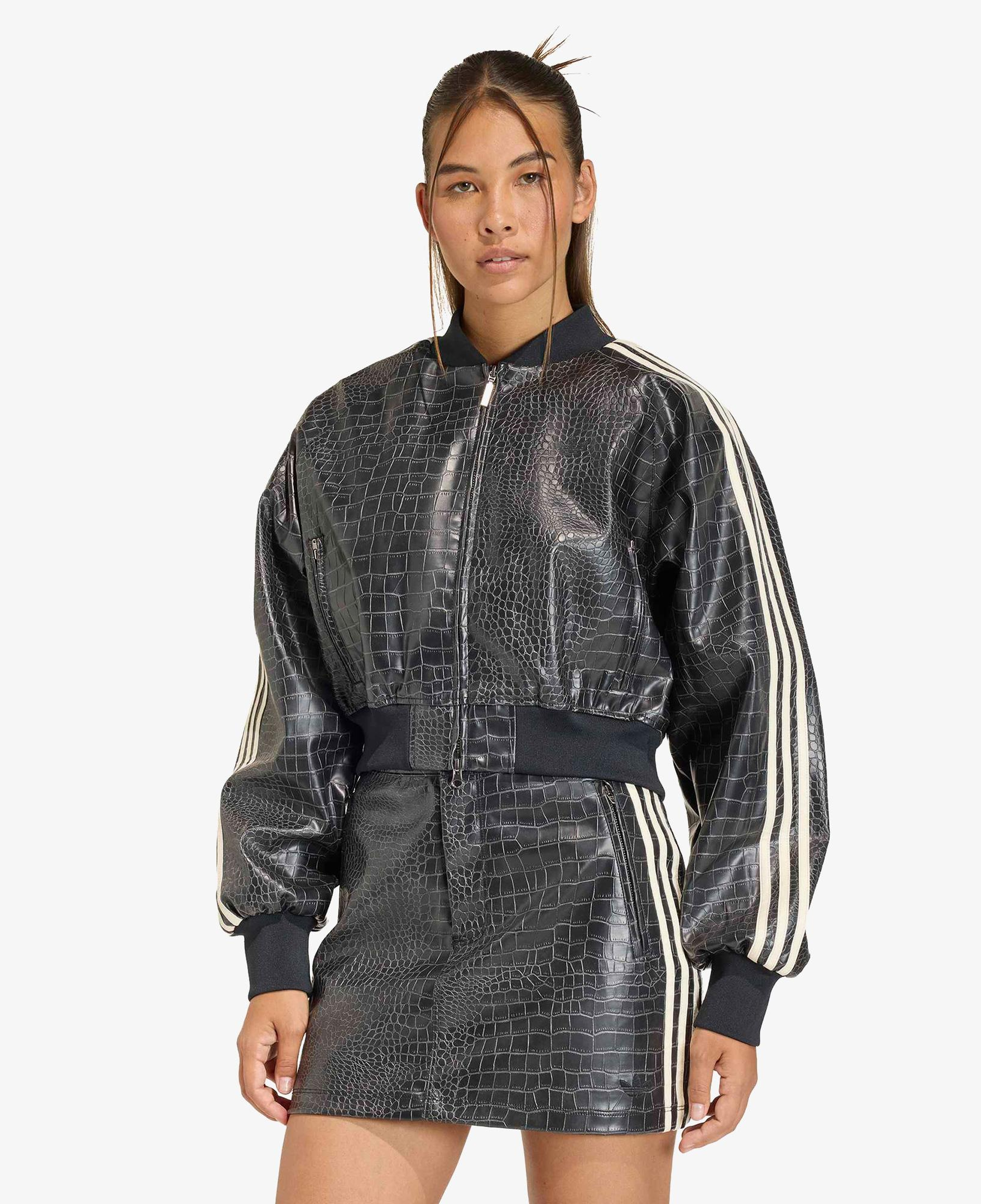 adidas Pleather Kadın Siyah Deri Ceket