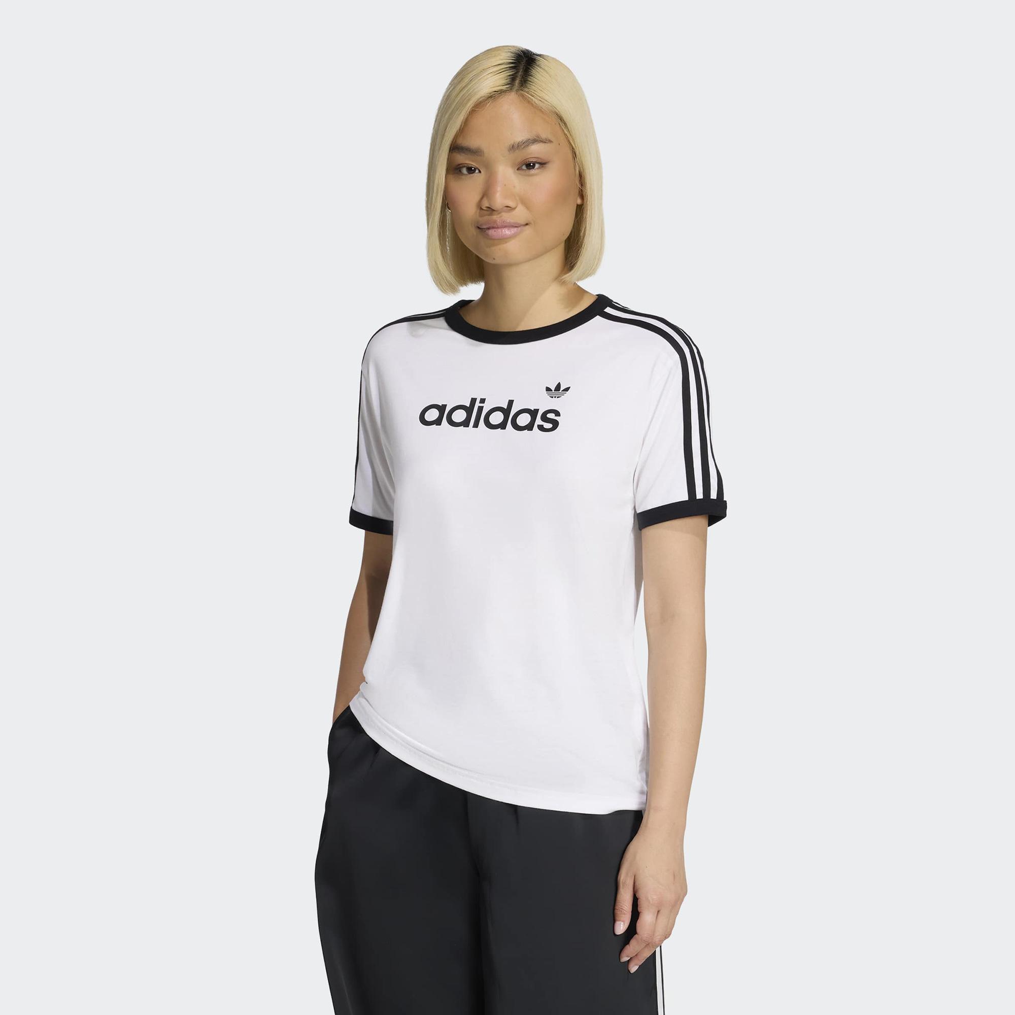 adidas Linear Kadın Beyaz T-Shirt