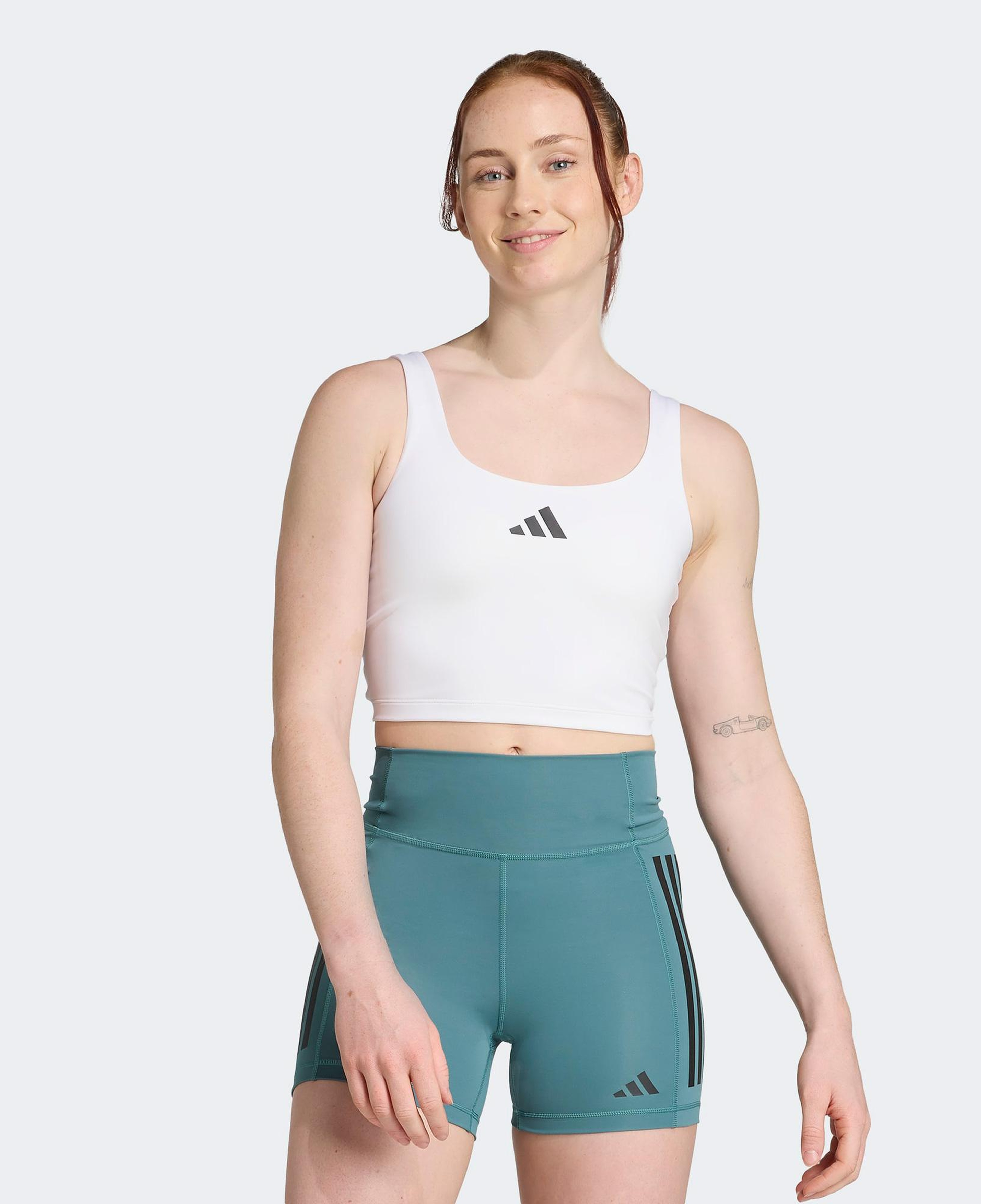 adidas Optime Power Kadın Beyaz Crop T-Shirt