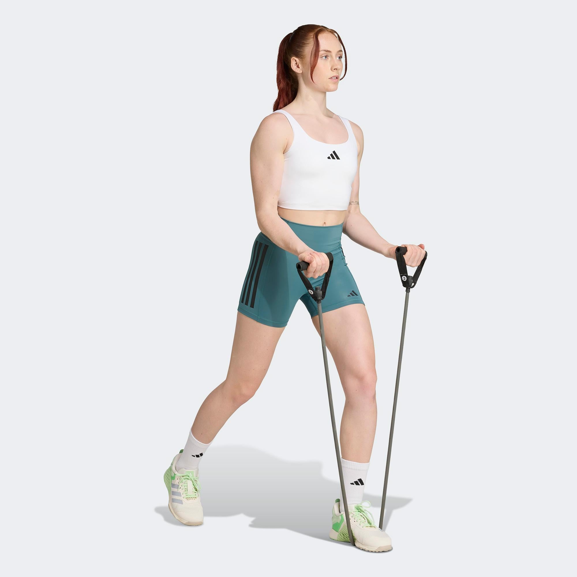 adidas Optime Power Kadın Beyaz Crop T-Shirt