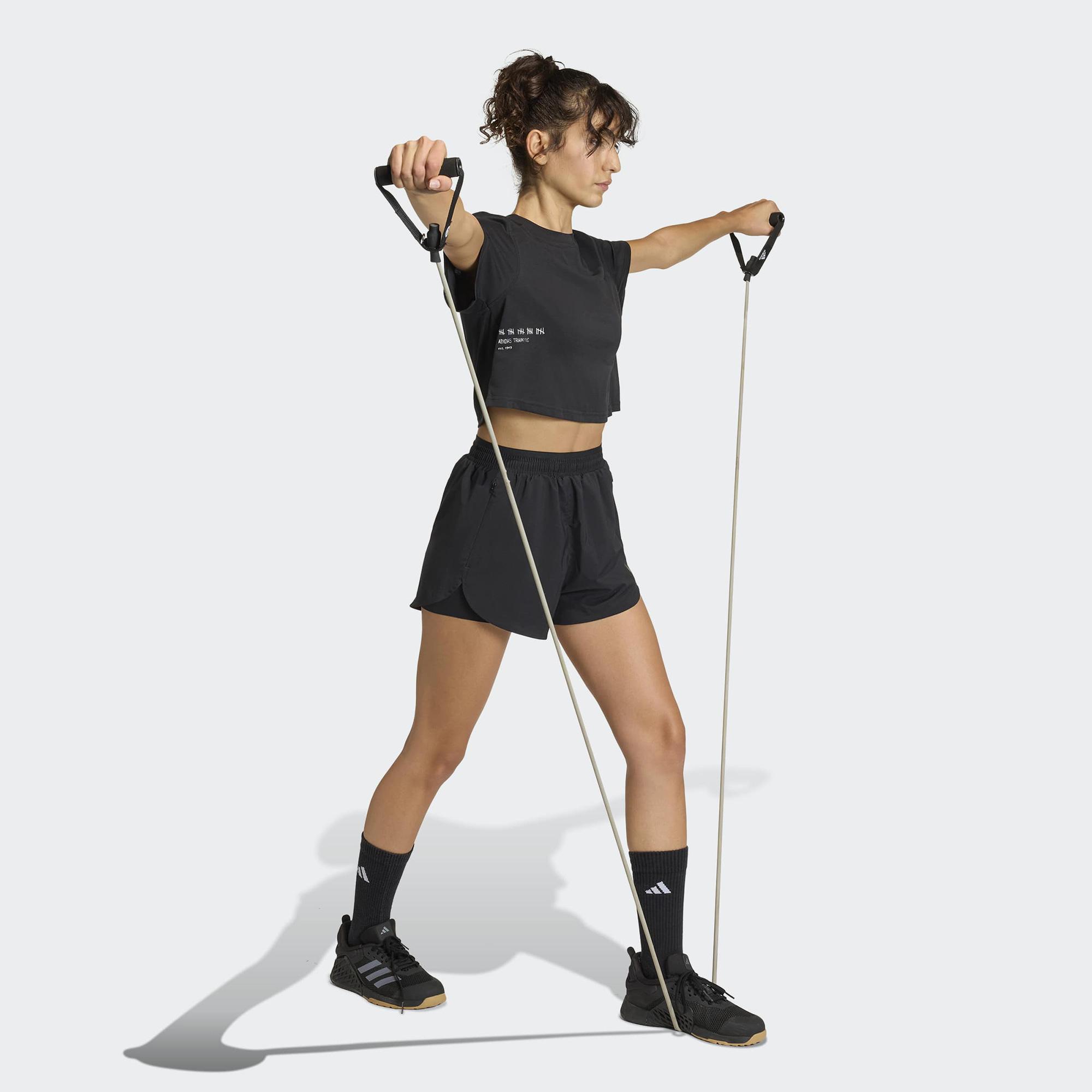 adidas Climacool Power Training Kadın Siyah Crop T-Shirt