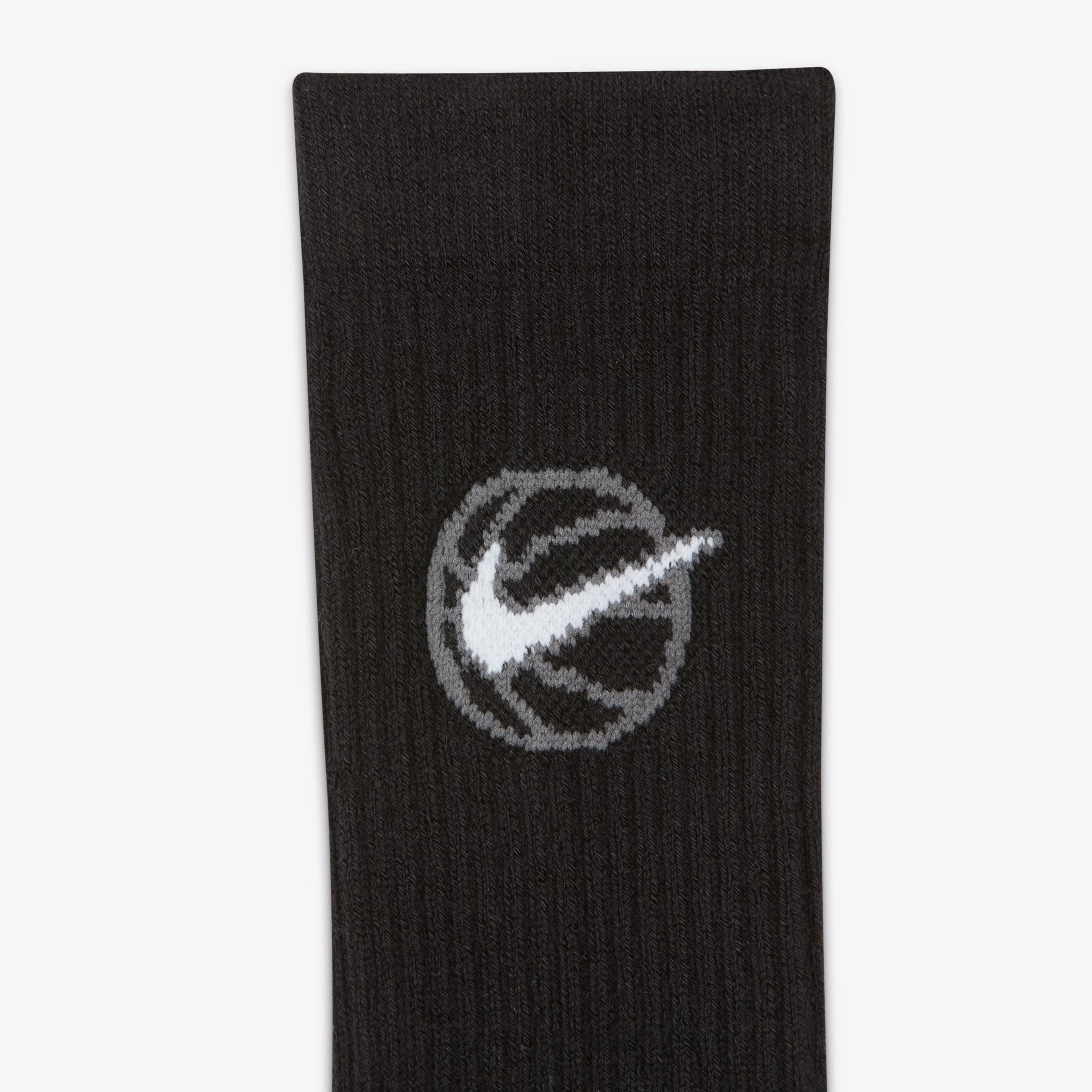 Nike Crew Everyday Baseball 3'lü Unisex Siyah Çorap