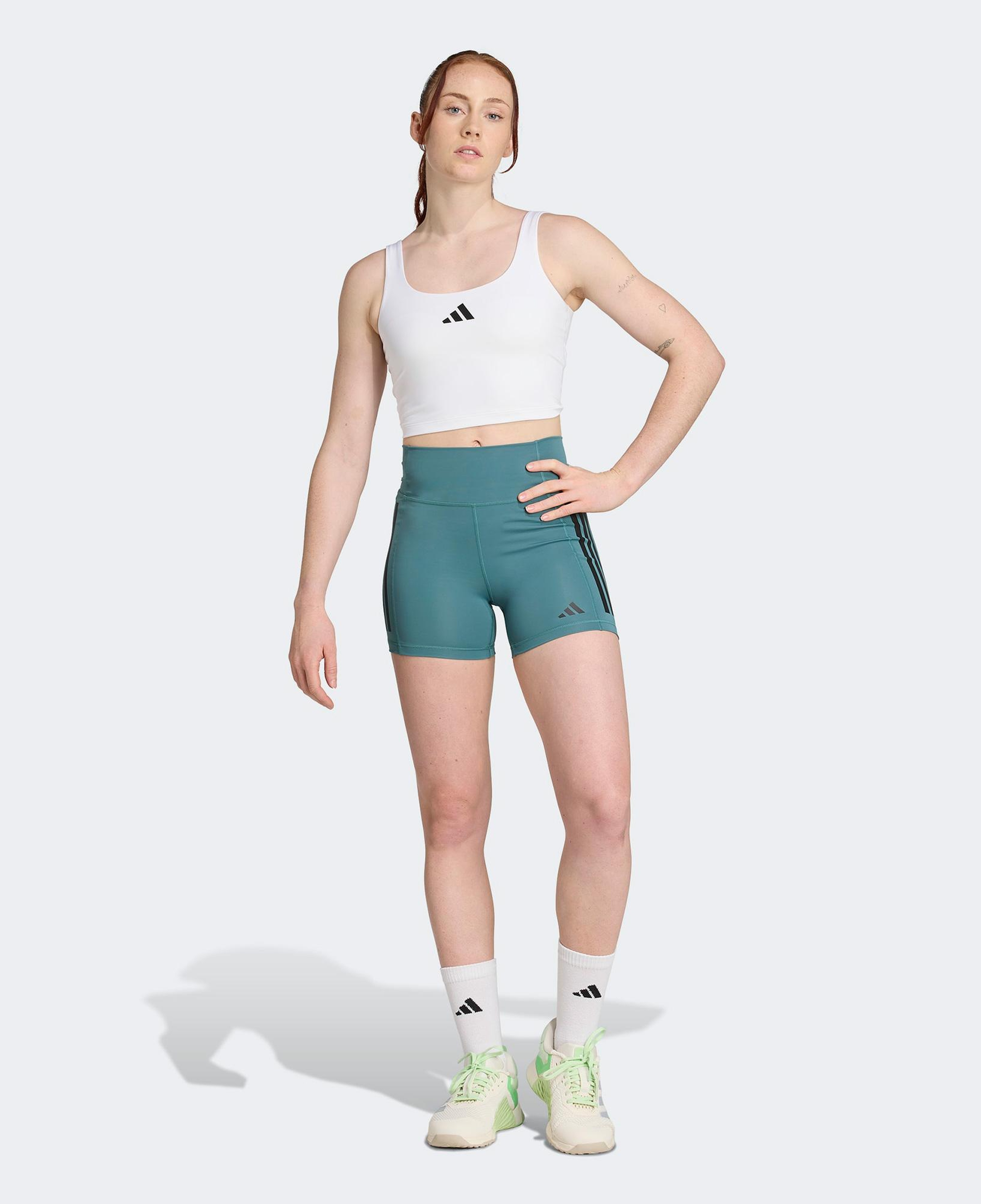 adidas Optime Power Kadın Beyaz Crop T-Shirt
