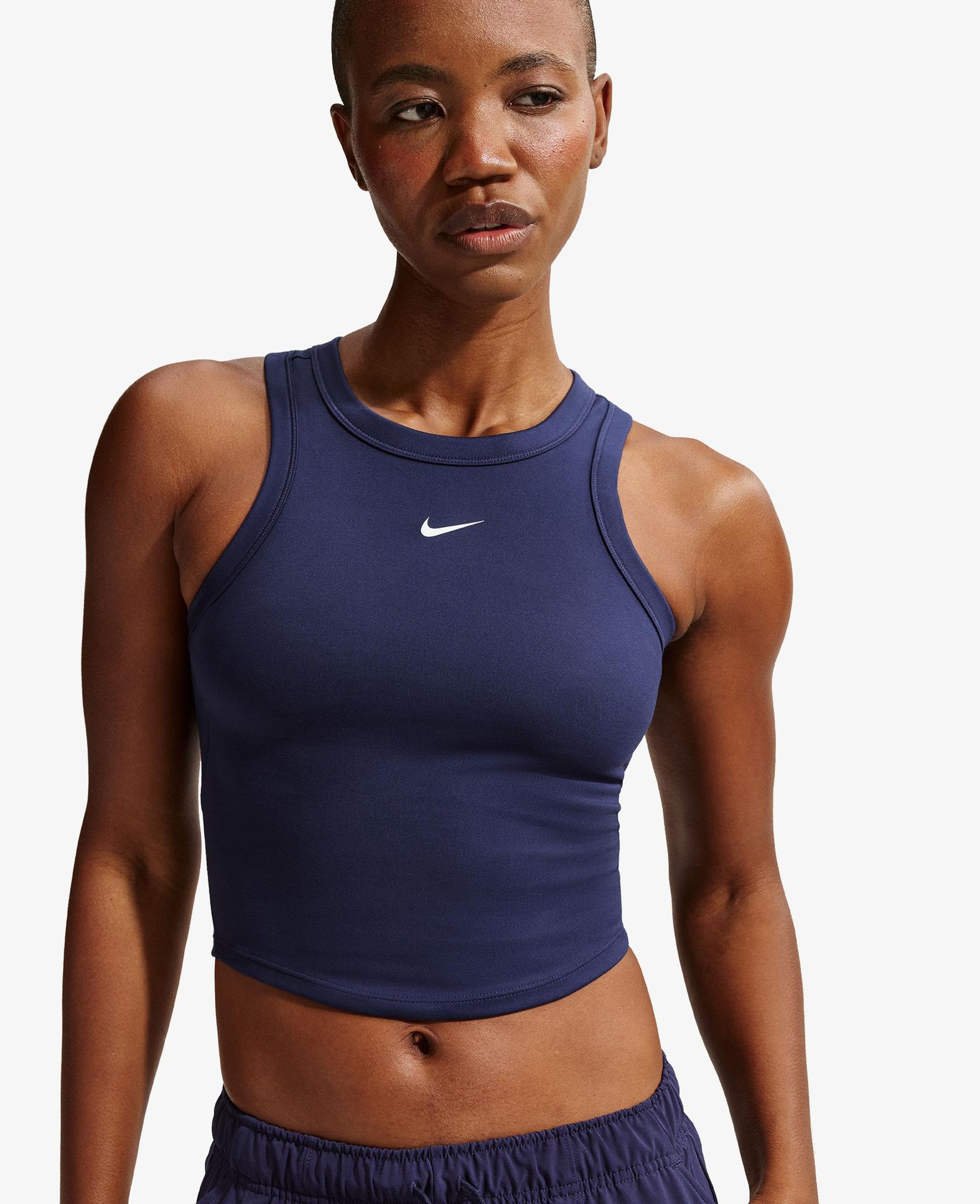 Nike One Fitted Dri-Fit Kadın Lacivert Crop T-Shirt