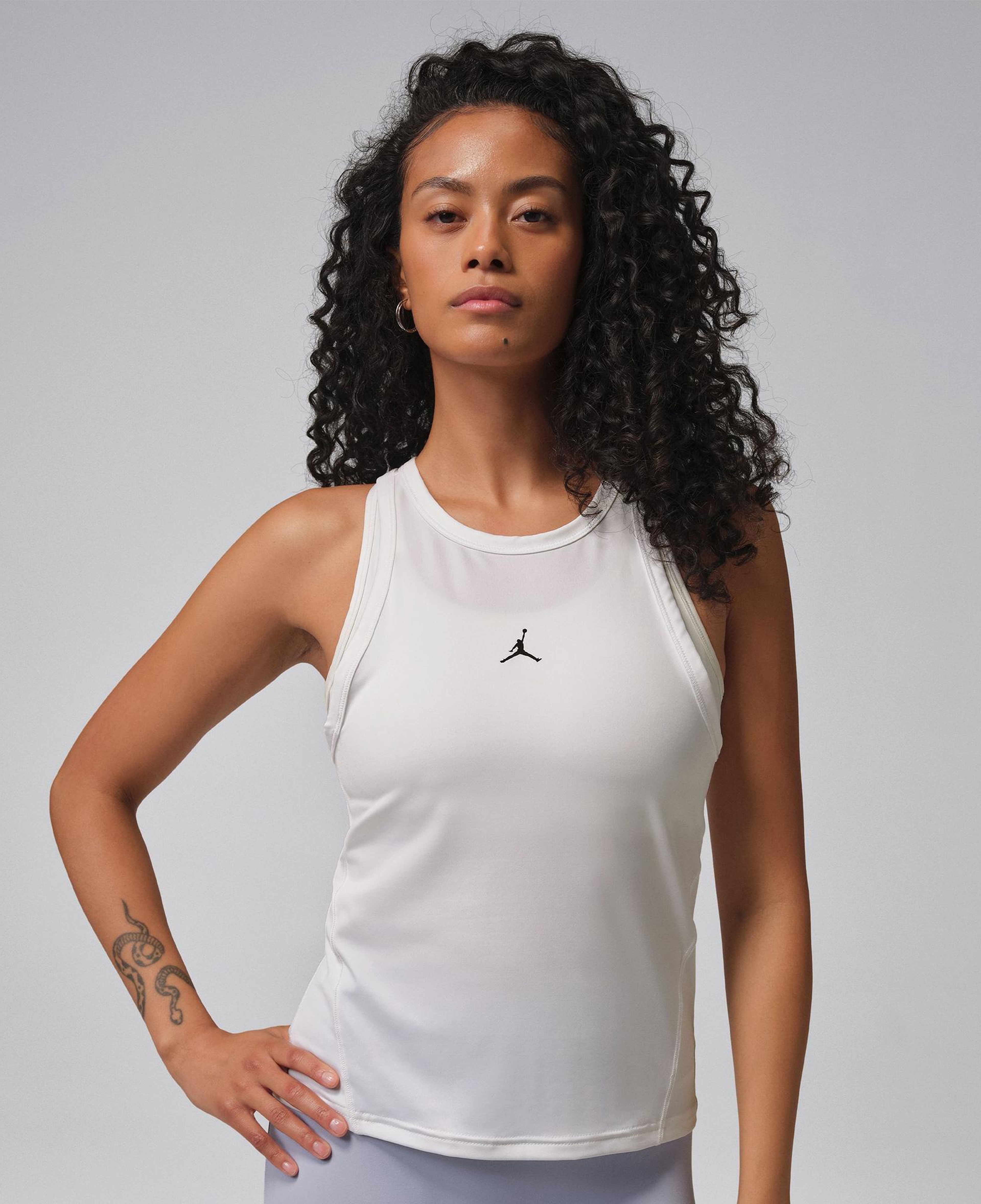 Jordan Sport Dri-Fit Essentials Kadın Beyaz Kolsuz T-Shirt