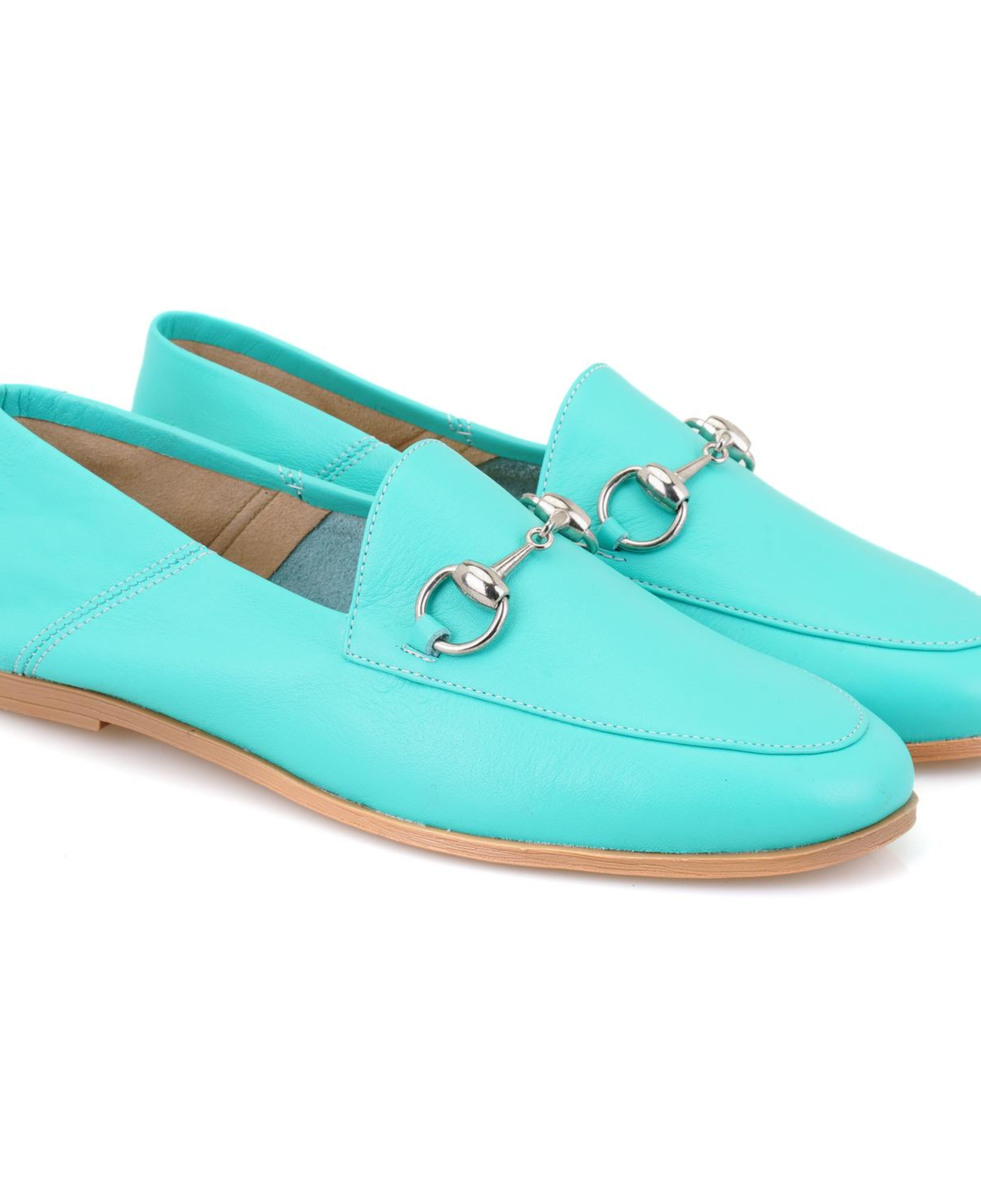 Kadın Mavi Deri Loafer