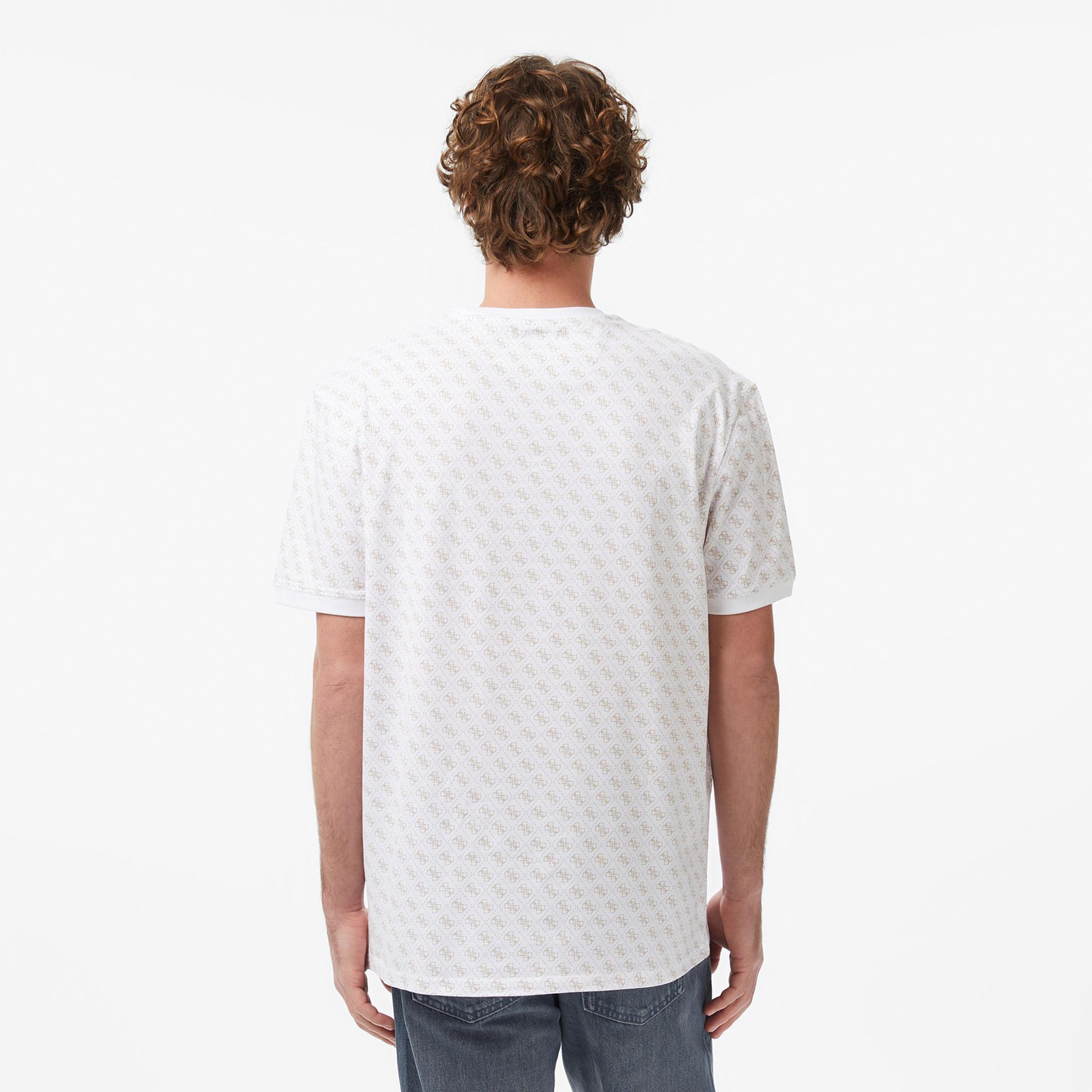 Guess Jamey Aktif Regular Fit Erkek Beyaz T-Shirt