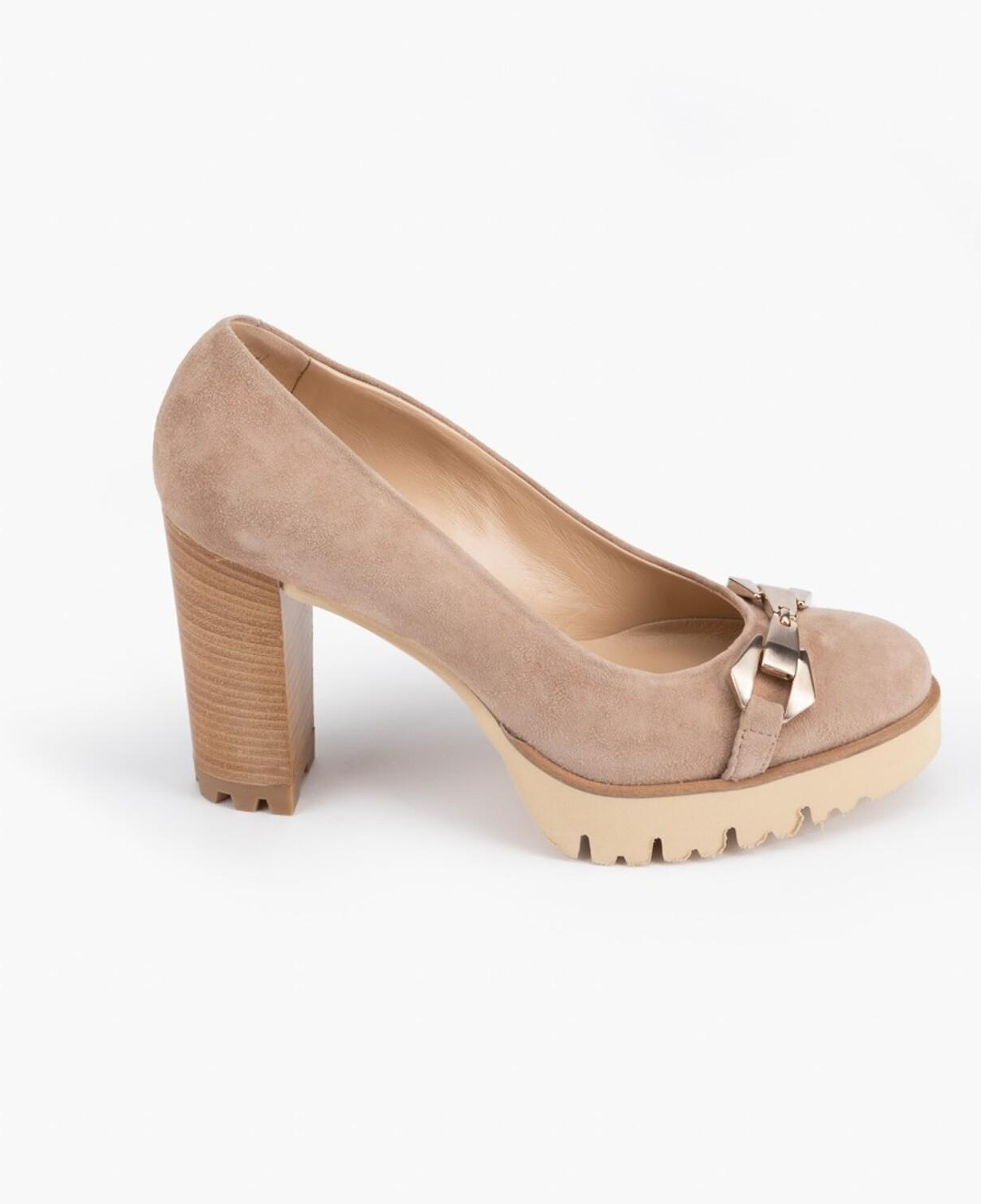 Luca Grossi Bej Kadın Topuklu Loafer