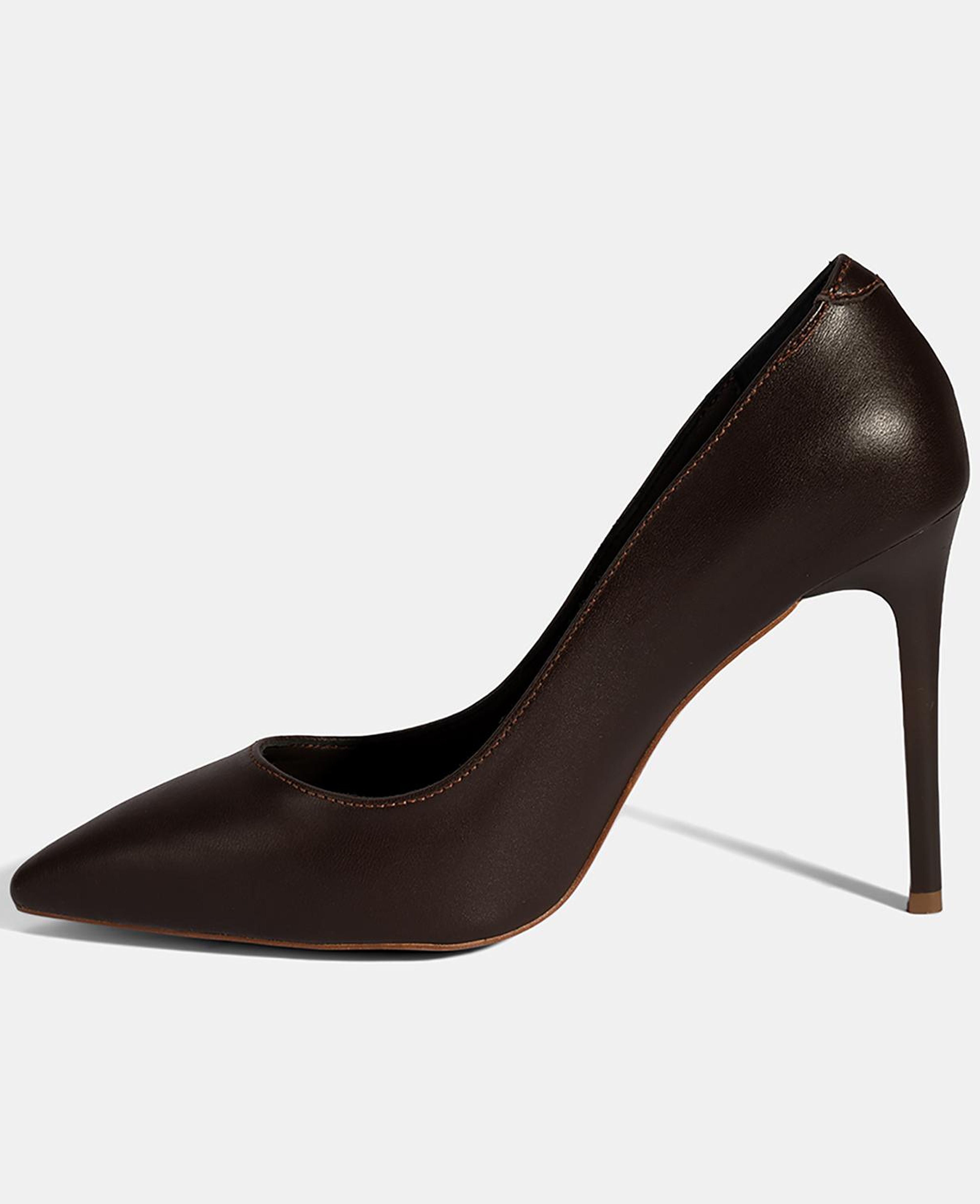 Kadın Kahve Deri Stiletto