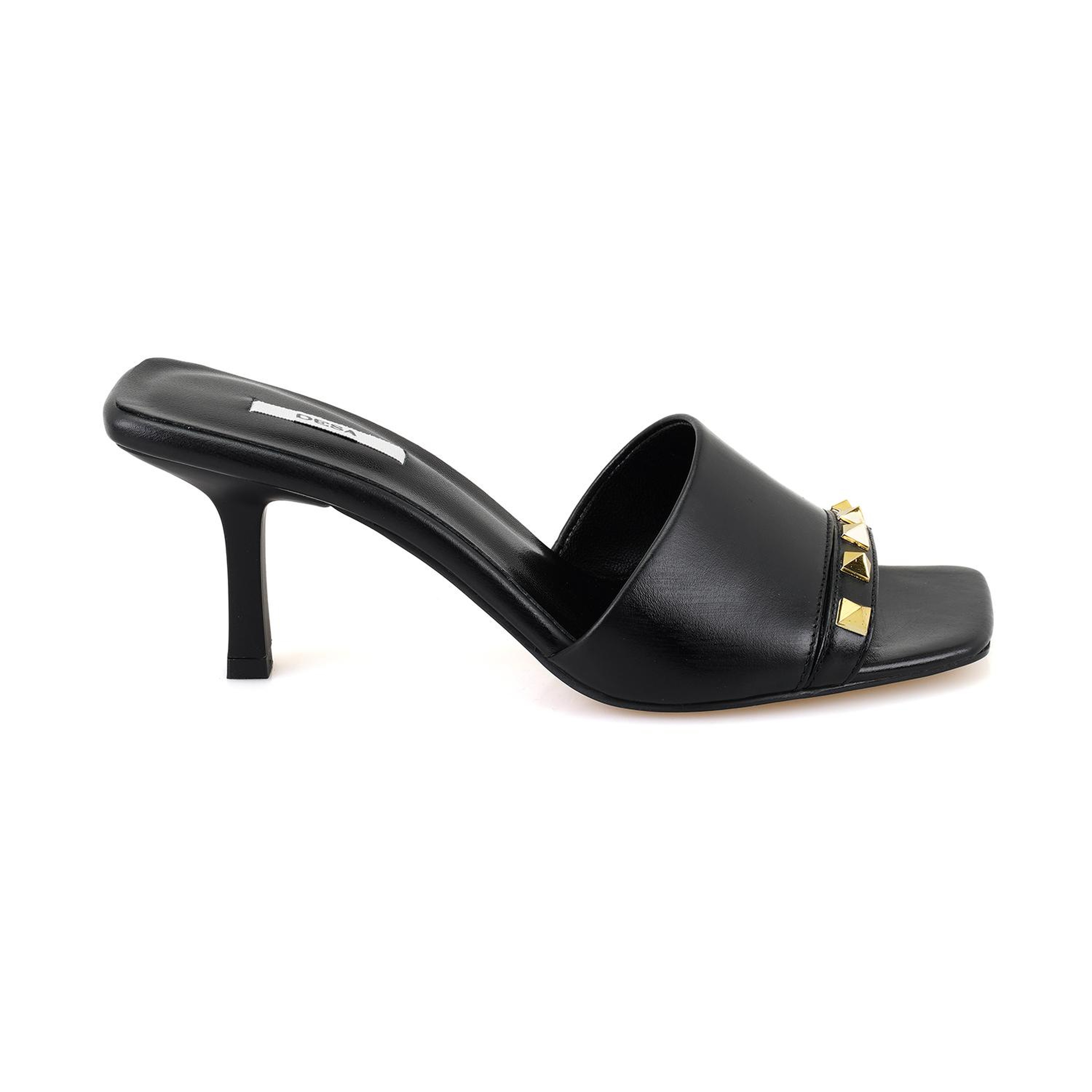 Kadın Siyah Topuklu Deri Terlik