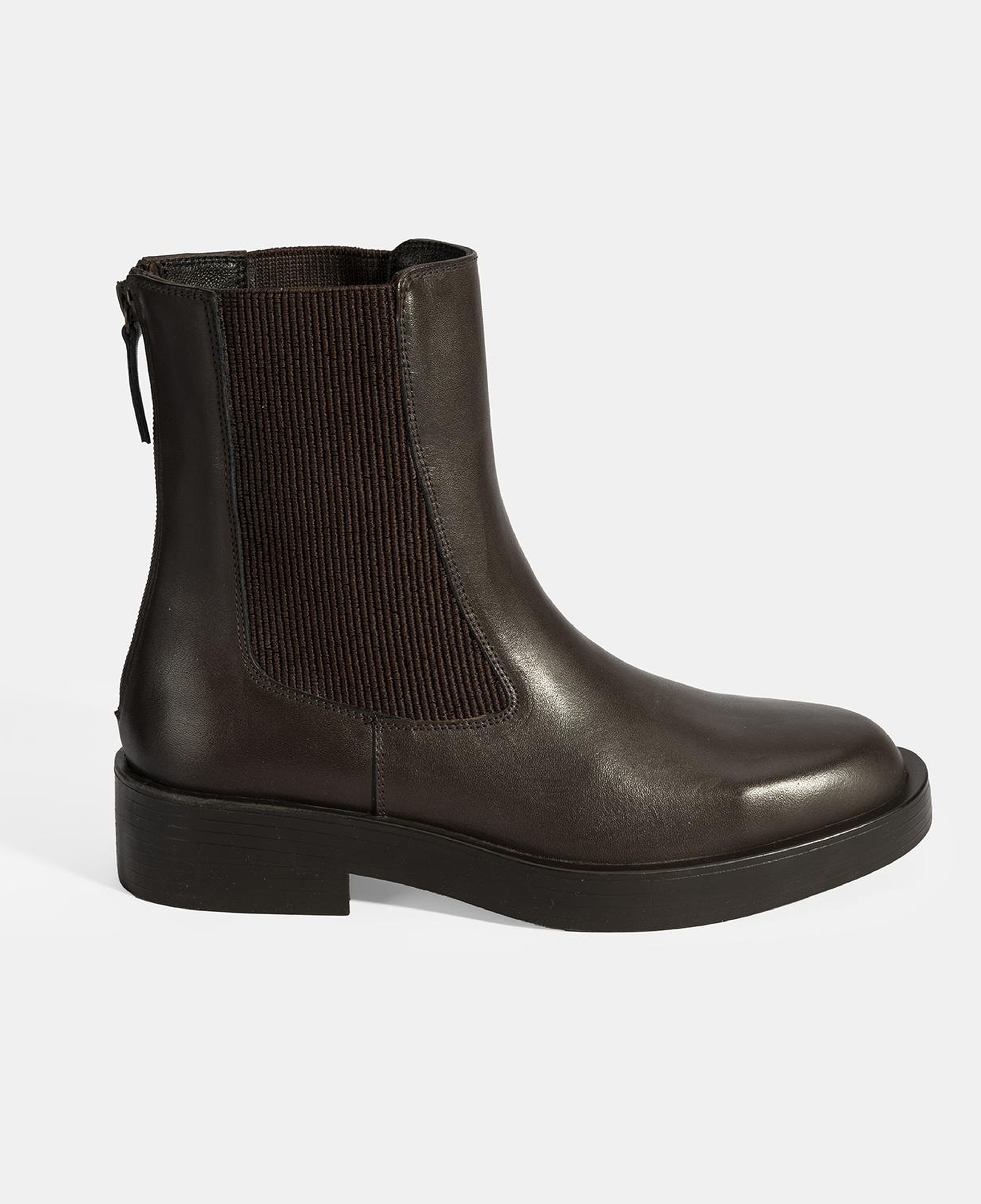 Kadın Kahve Lastikli Deri Chelsea Bot