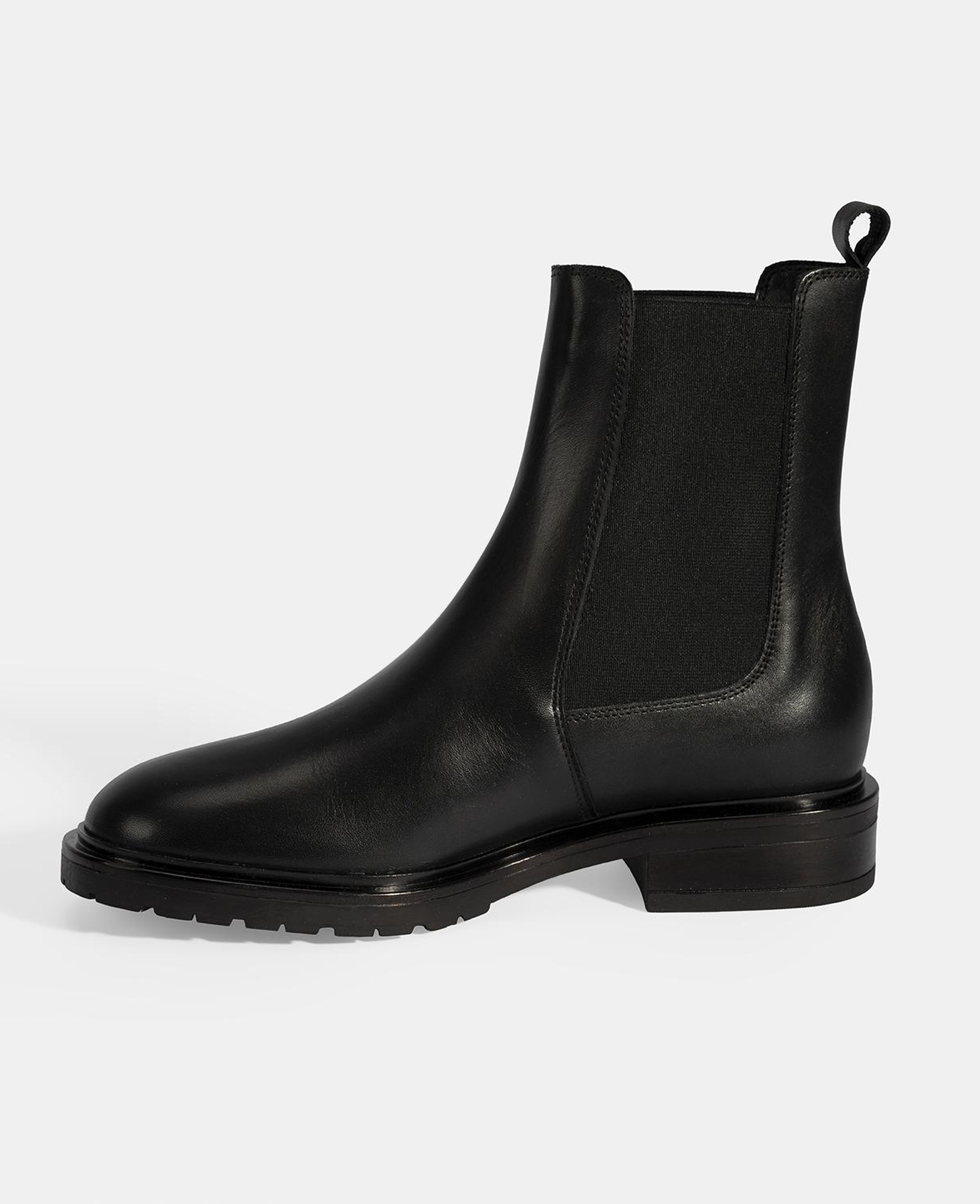 Kadın Siyah Lastikli Deri Chelsea Bot